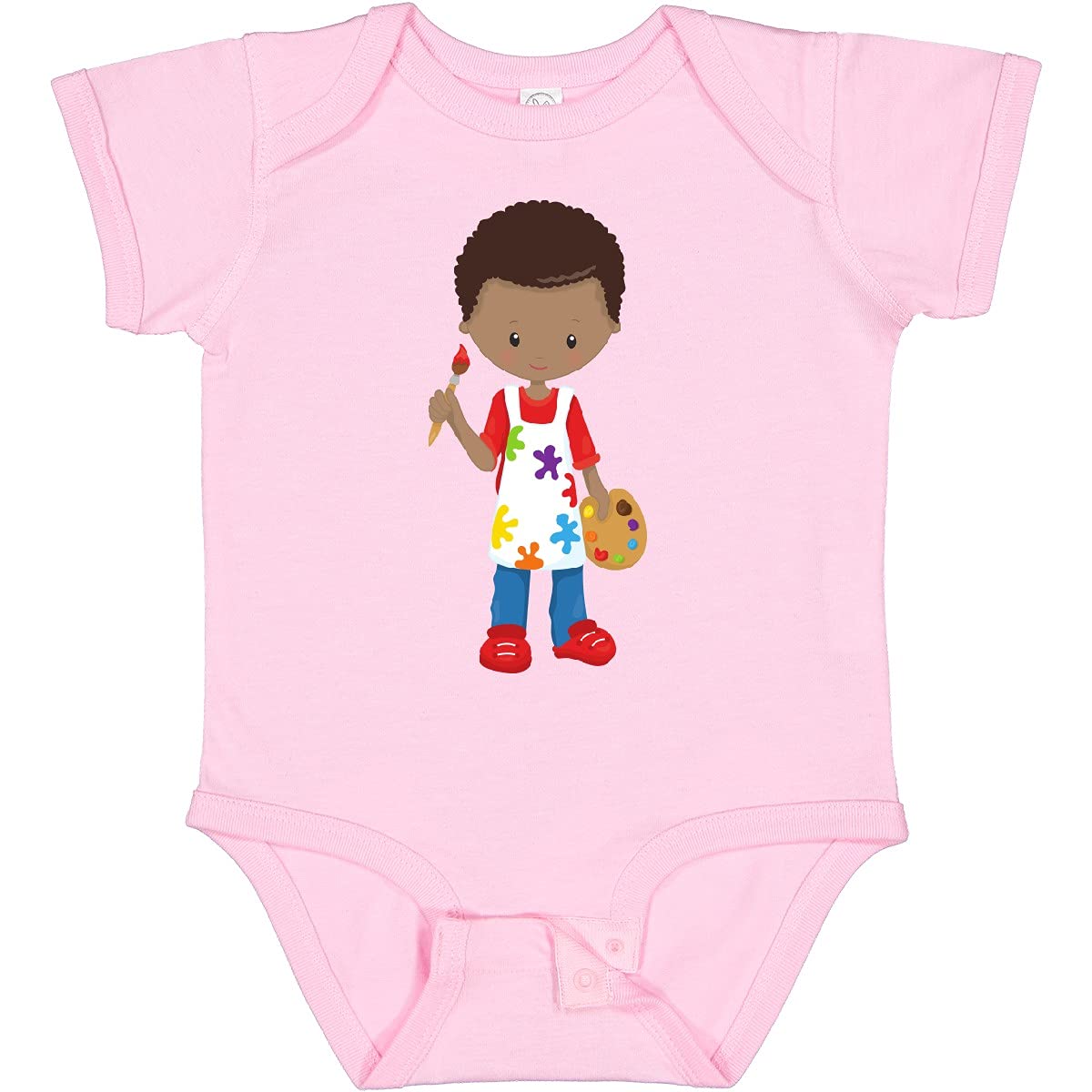 Inktastic African American Boy Painter Artist Baby Bodysuit - Perfect for Art Lovers, Creative Kids & Unique Baby Gifts