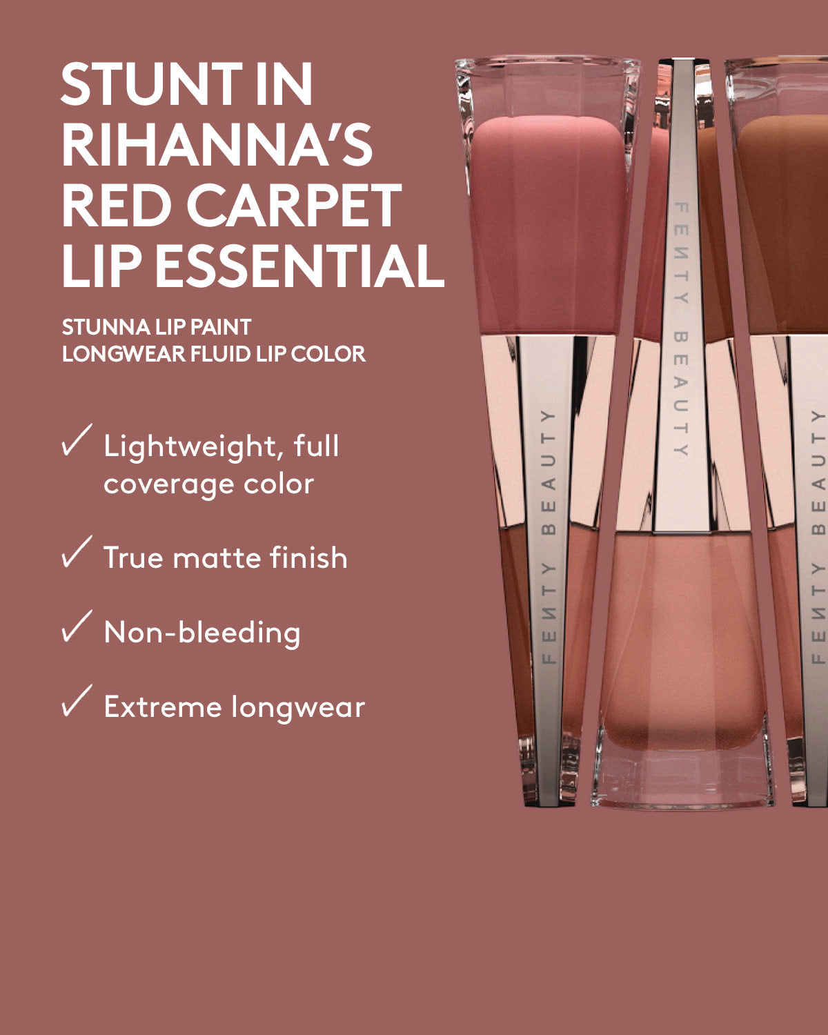 Stunna Lip Paint Longwear Fluid Lip Color - Uncensored Matte Liquid Lipstick | All-Day Wear, Smudge-Proof, Vegan & Cruelty-Free | Perfect for Parties, Date Nights & Special Occasions