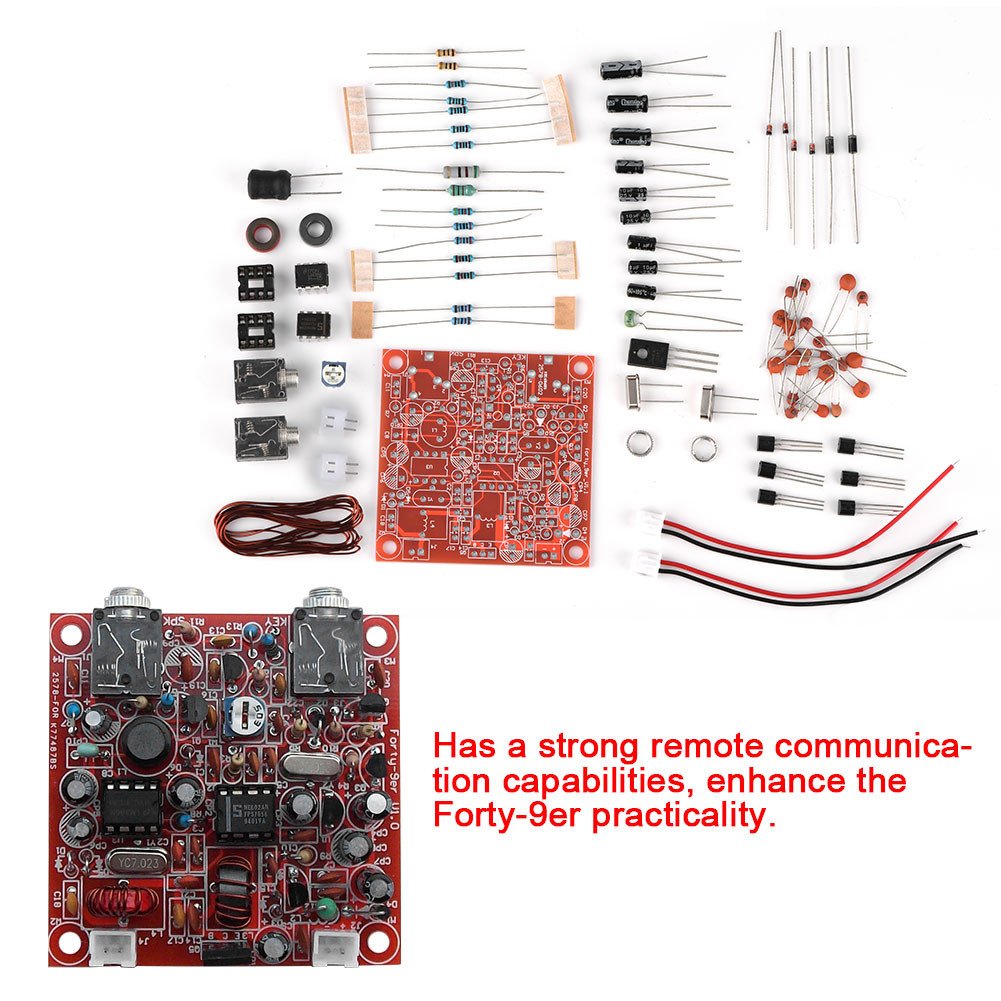 Forty-9er 3W HAM Radio CW Shortwave Transmitter Receiver DIY Kit - Unsoldered PCB Board, Electronic Components & Circuit Diagram - Perfect for Amateur Radio Enthusiasts, Emergency Communication & STEM Learning Projects