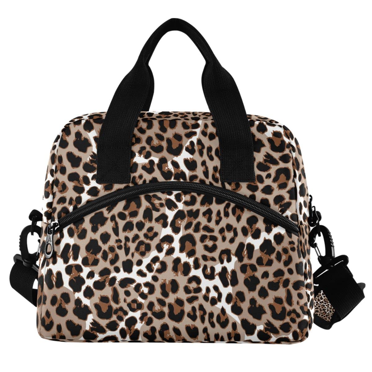 Insulated Lunch Bag Leopard/Jaguar Print - Reusable Leakproof Cooler Tote for Men & Women - Perfect for Work, School, Picnics & Outdoor Activities