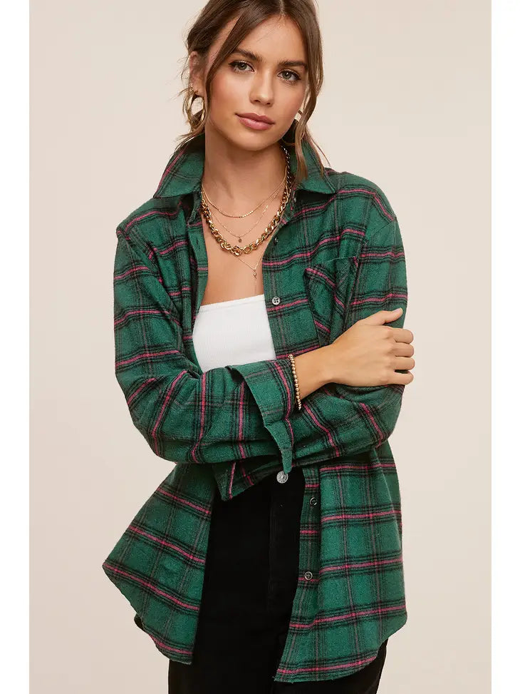 Stylish Green Plaid Button Down Shirt for Men - Casual & Office Wear - Perfect for Work, Outings & Layering