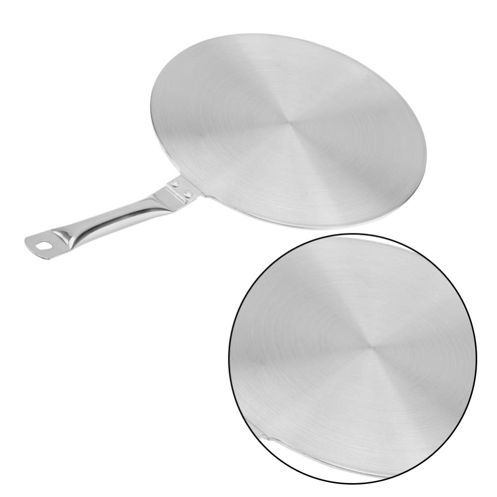 Hemoton Stainless Steel Heat Diffuser Plate for Induction & Gas Stoves - 1pc Induction Interface Disk, Thermal Guide Ring for Even Cooking - Perfect for Sauteing, Simmering & Slow Cooking