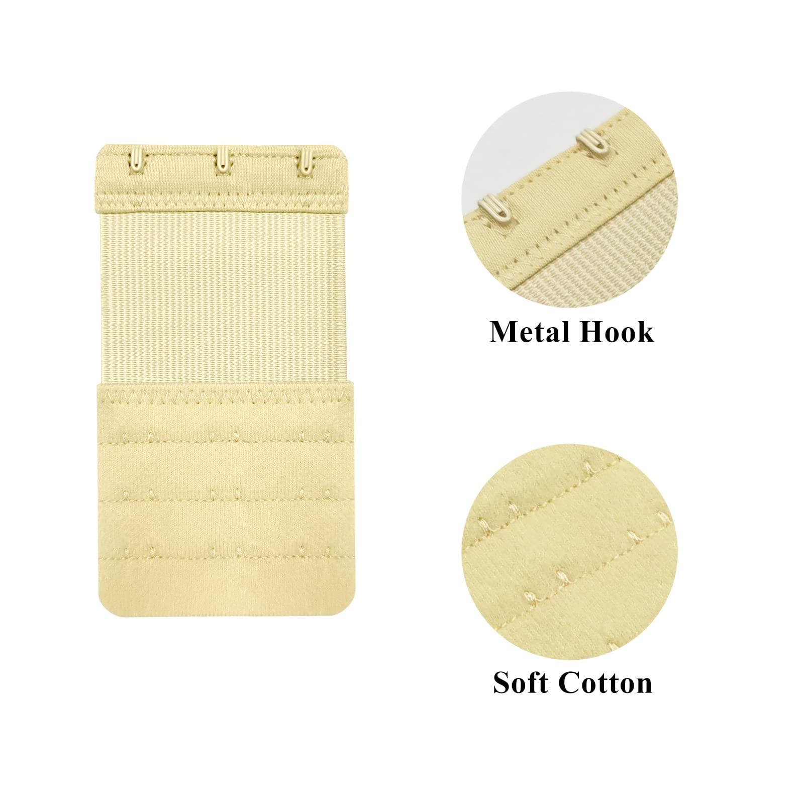 Women's Bra Extenders - 2 Hook, 3 Hook & 4 Hook Adjustable Elastic Straps for Comfortable Bra Extension | Perfect for Tight Bras, Maternity Wear & Post-Surgery Comfort