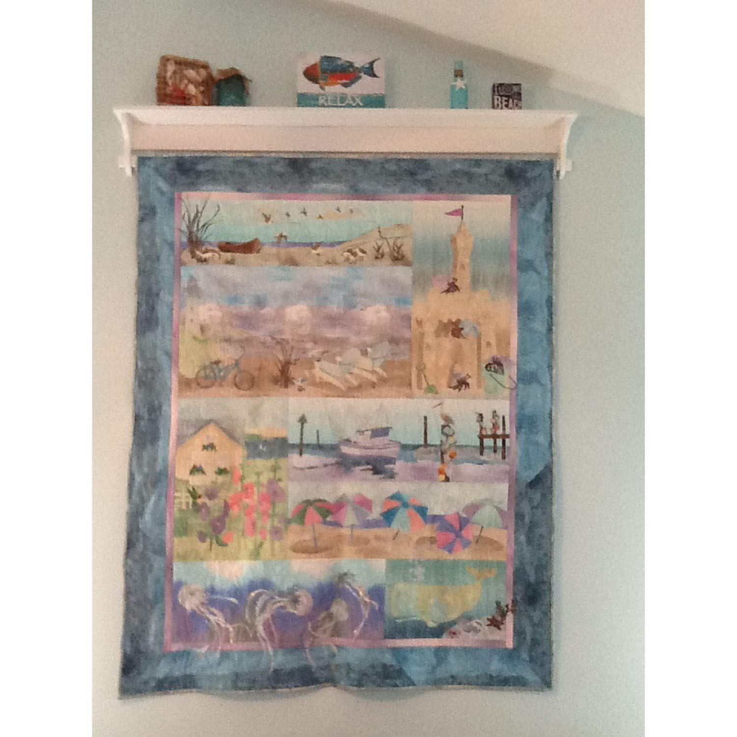 Decorative Wall Quilt Hanger with Shelf - Rustic Wooden Display Rack for Blankets, Tapestries & Home Decor - Perfect for Living Room, Bedroom & Farmhouse Style Decor