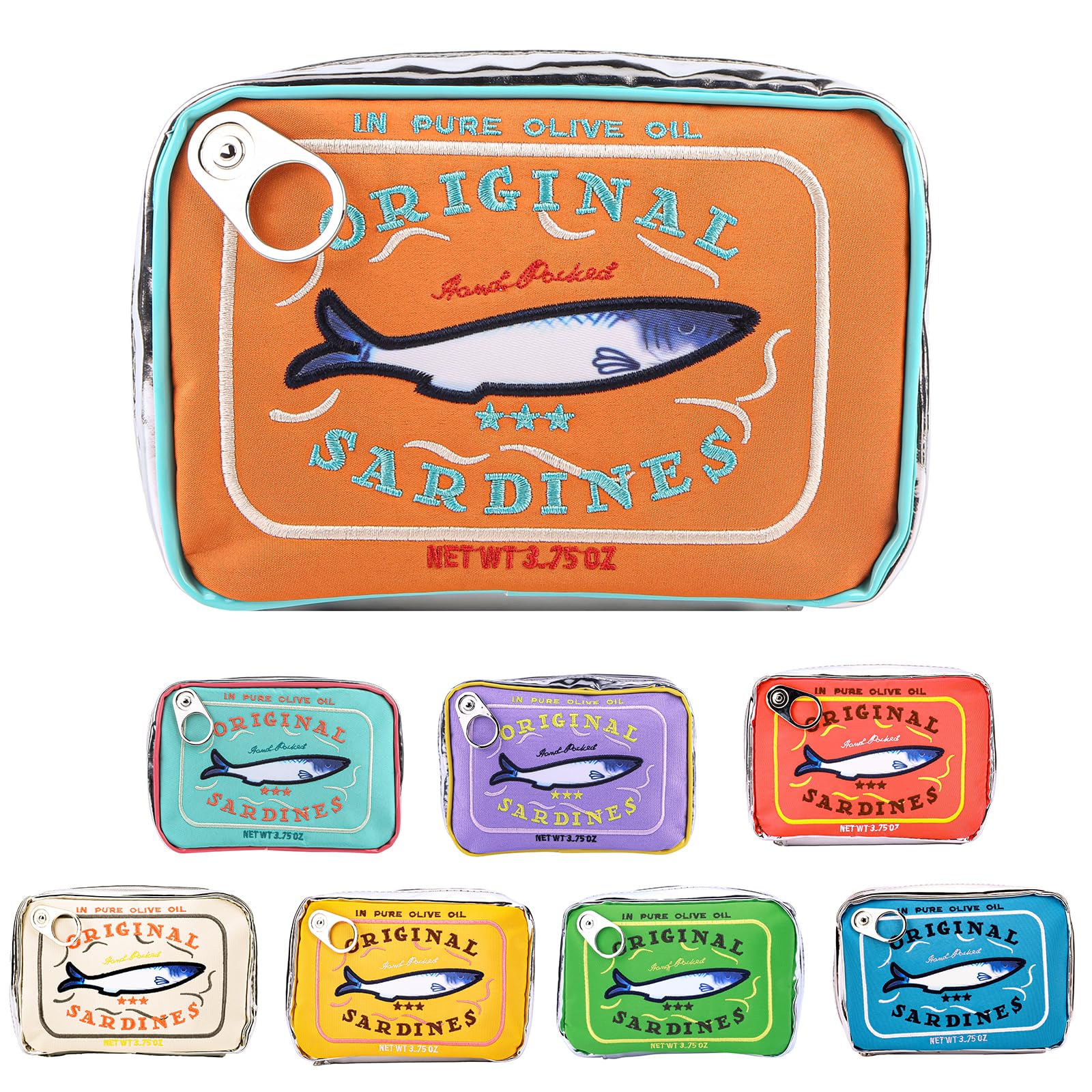 Cute Sardine Style Makeup Bag - Aesthetic Toiletry Travel Organizer for Women | Perfect for Travel, Gym & Daily Essentials Storage