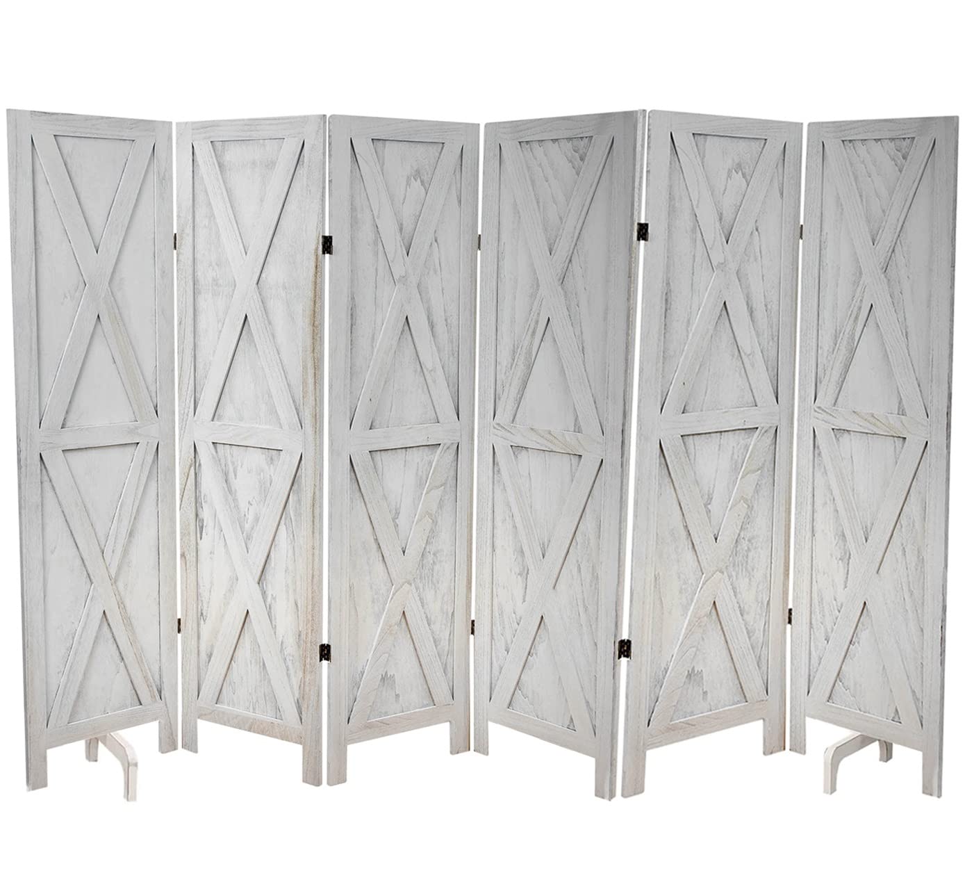 Premium 6-Panel Room Divider - Rustic Barnwood Folding Privacy Screen & Partition Wall for Home, Office, or Studio | Perfect for Creating Private Spaces, Home Decor, and Room Separation