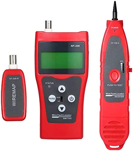 Professional Multi-Functional LCD Network Cable Tester - High Precision RJ11 RJ45 Coaxial Wire Length Finder with Remote Adapter for Ethernet, LAN, Phone Line Testing & Network Installation