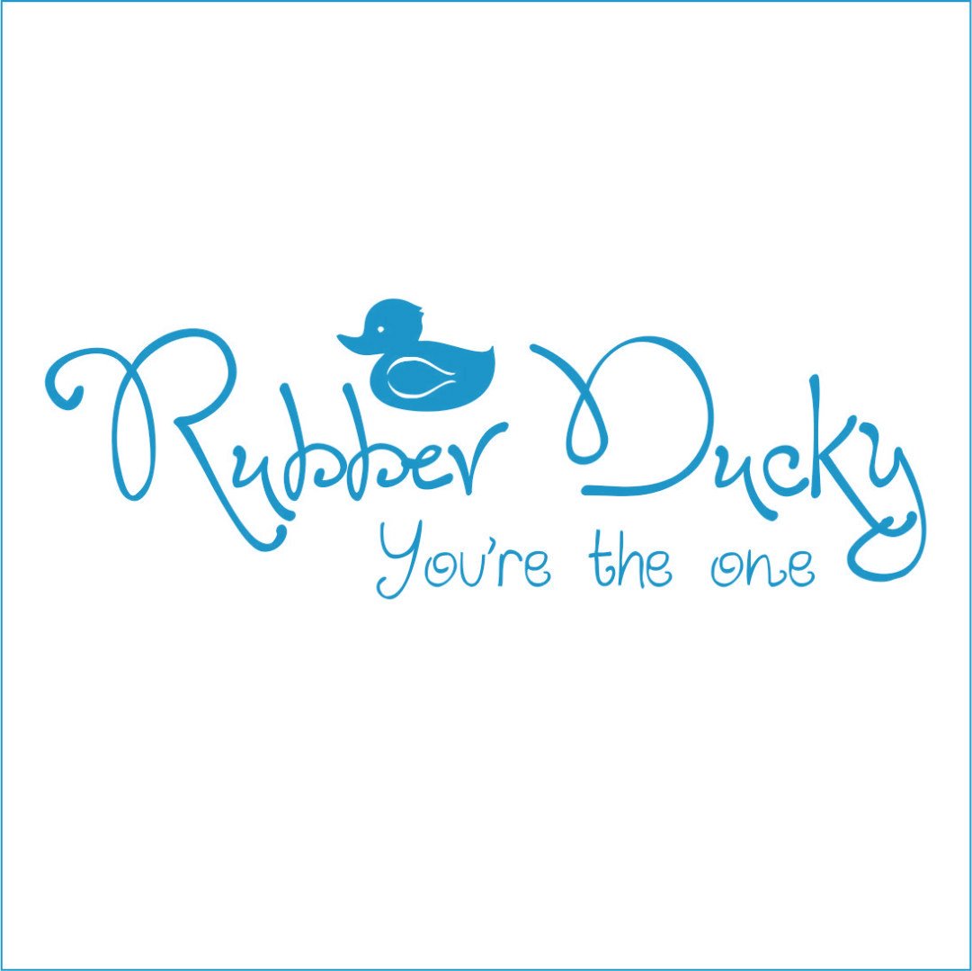 Rubber Duckie You're The One Large Vinyl Decal Sticker - Blue (Azul) - Waterproof & Durable for Bathroom Decor, Kids Room, Laptop, Car Window