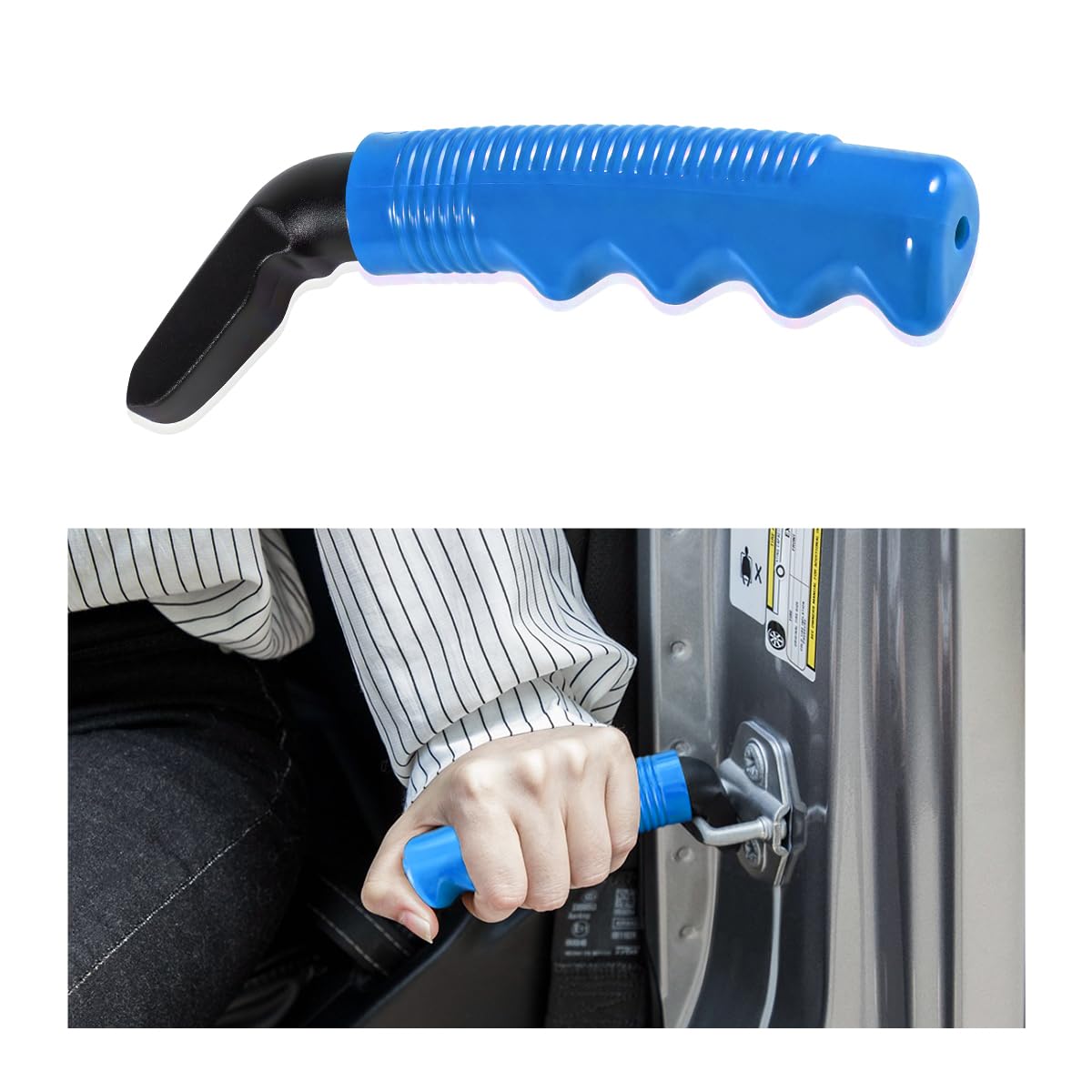 **Car Door Handle Assist - Portable Vehicle Support Handle for Elderly & Disabled - Auto Door Latch Aid for Easy Entry & Exit - Car Accessories (Blue) - Perfect for Seniors, Post-Surgery & Mobility Challenges**
