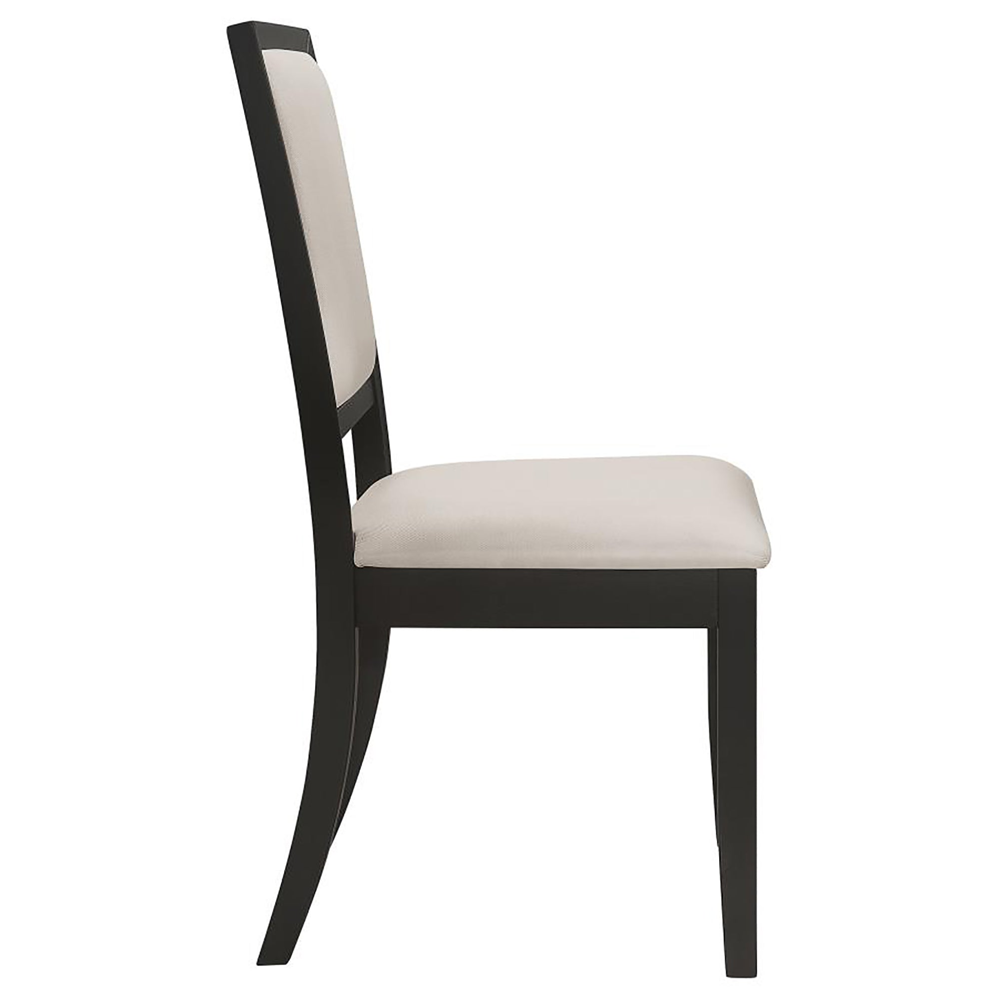 Cream and Black Upholstered Side Chairs (Set of 2) - Modern Dining Room Chairs for Kitchen, Living Room, and Office - Comfortable Accent Chairs for Home Decor