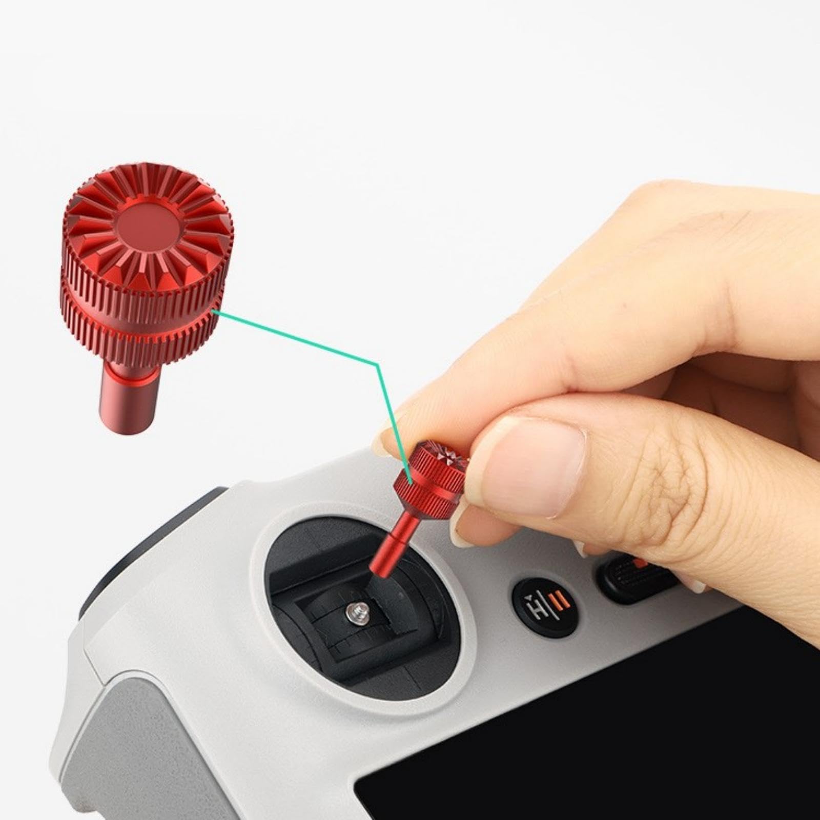 Premium Aluminum Alloy Red DJI RC Joystick Controller - Compatible with DJI RC 1, RC 2, Air 3 & Mini 3 Pro - Replacement Parts for Smooth Drone Control - Perfect for Aerial Photography & FPV Flying