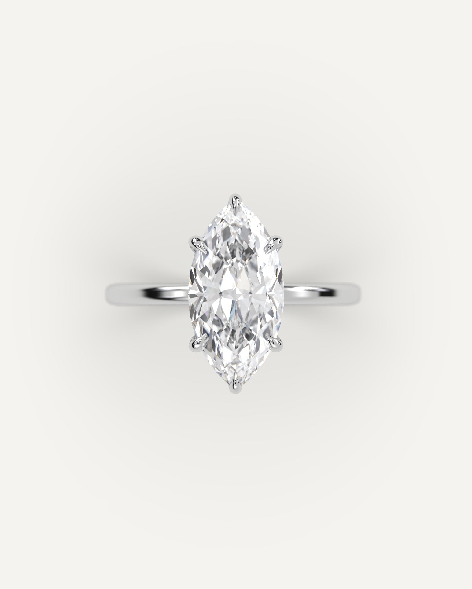 3 Carat Marquise Cut Diamond Ring – 14K White Gold Engagement Ring for Women, Perfect for Proposals, Anniversaries & Special Occasions