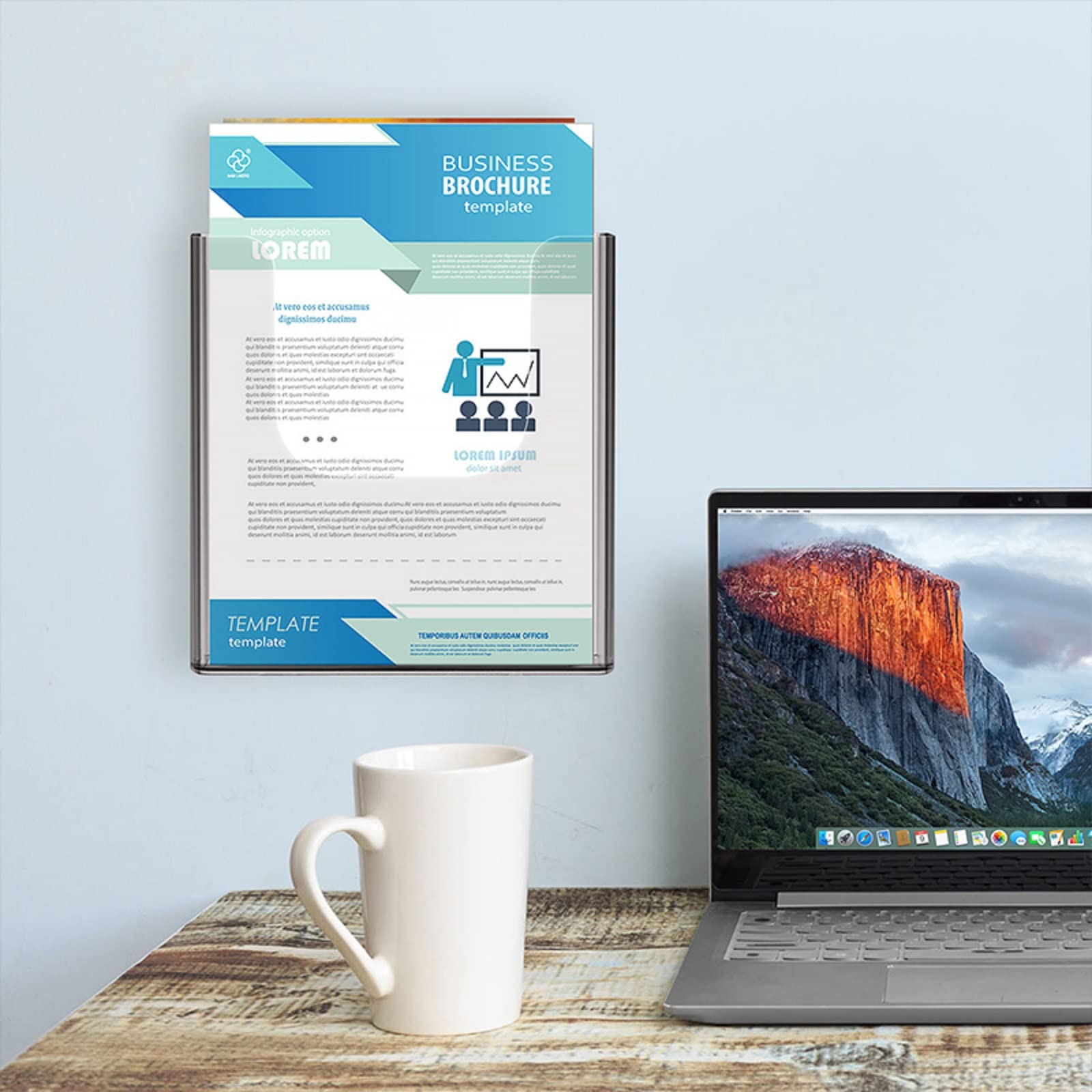 Zavekia 3-Pack Clear Acrylic Brochure Holders - 8 x 11.5 Inch Wall Mount Flyer & Literature Organizer for Office, Restaurant, Retail Store - Durable Magazine and Mail Holder (8