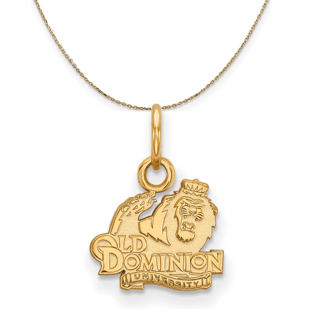 14k Yellow Gold Black Bow Old Dominion U. X-Small Necklace - Perfect for Graduation Gifts & Everyday Elegance