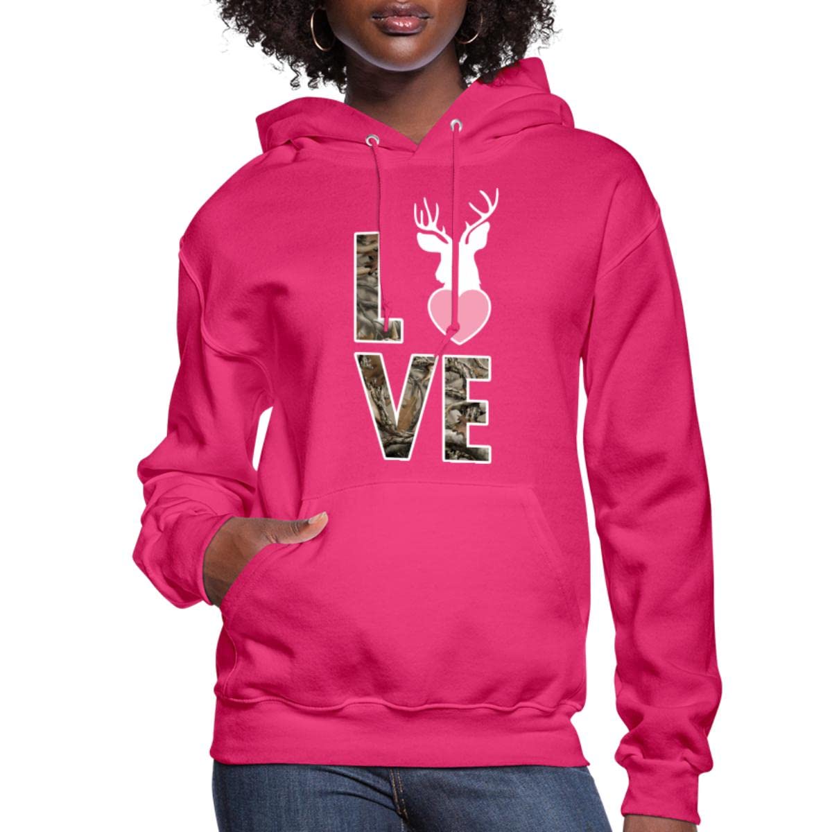 Spreadshirt LOVE - Country Closet Women's Hoodie | Soft Fleece Pullover Sweatshirt with Kangaroo Pocket | Cozy Casual Wear for Women | Perfect for Fall, Winter & Outdoor Activities