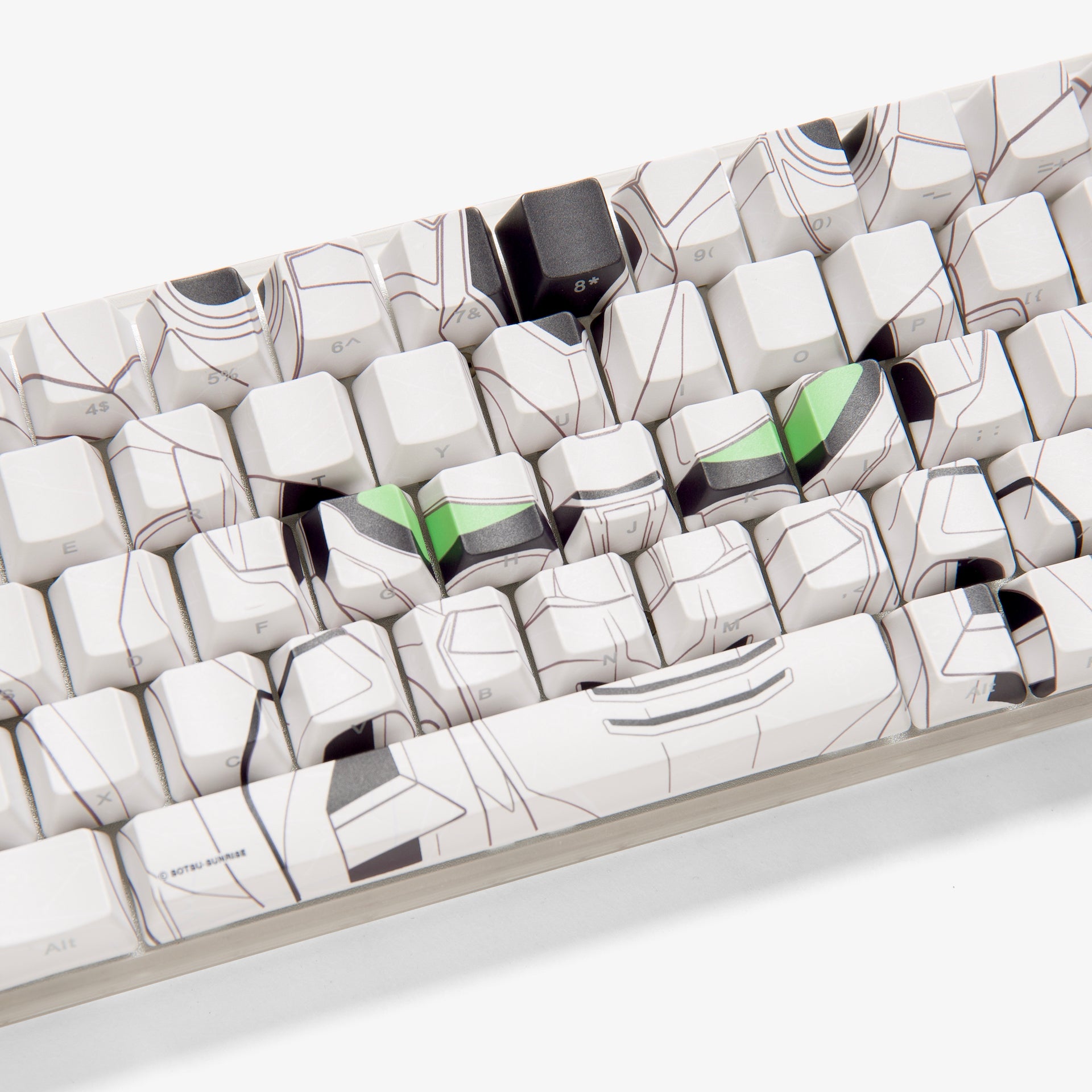 Premium Gundam 68 Keycaps Set - Mechanical Keyboard Custom Keycaps (White) for Gaming & Typing - Perfect for Anime Fans & PC Enthusiasts