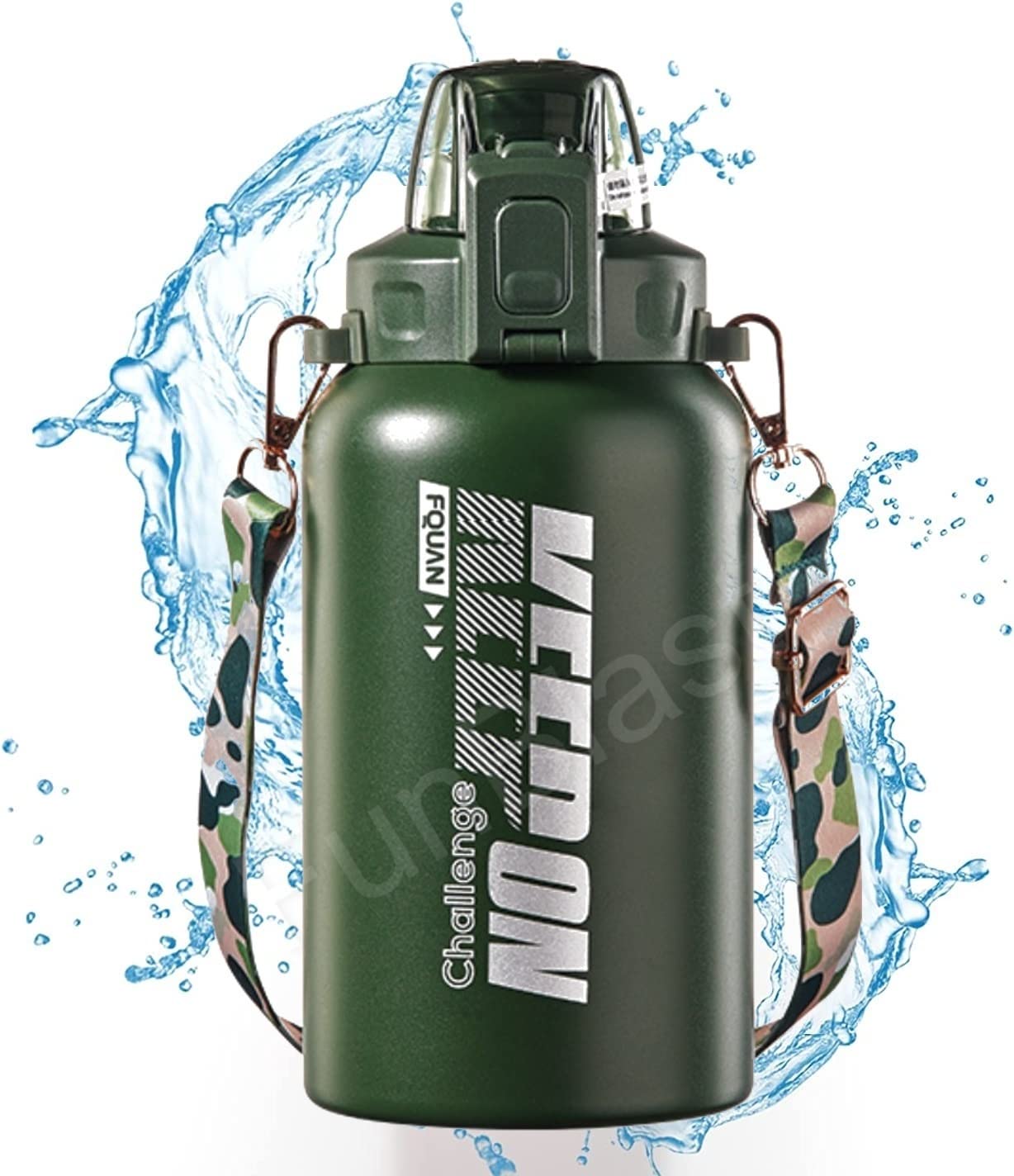 FunBlast 1000ML Insulated Stainless Steel Water Bottle - Hot & Cold Thermos Flask, BPA-Free 304 Stainless Steel Gallon Bottle for Gym, Hiking, Office & Outdoor Activities (Green)