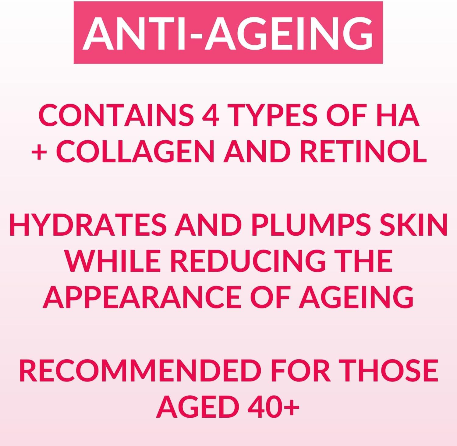 Hada Labo Tokyo Anti-Aging Night Body Serum - Firming & Hydrating Treatment with Super Hyaluronic Acid, Collagen & Retinol - For Mature Skin 40+ - 150ml (2-Pack) - Perfect for Nighttime Skincare Routine & Dry Skin Relief
