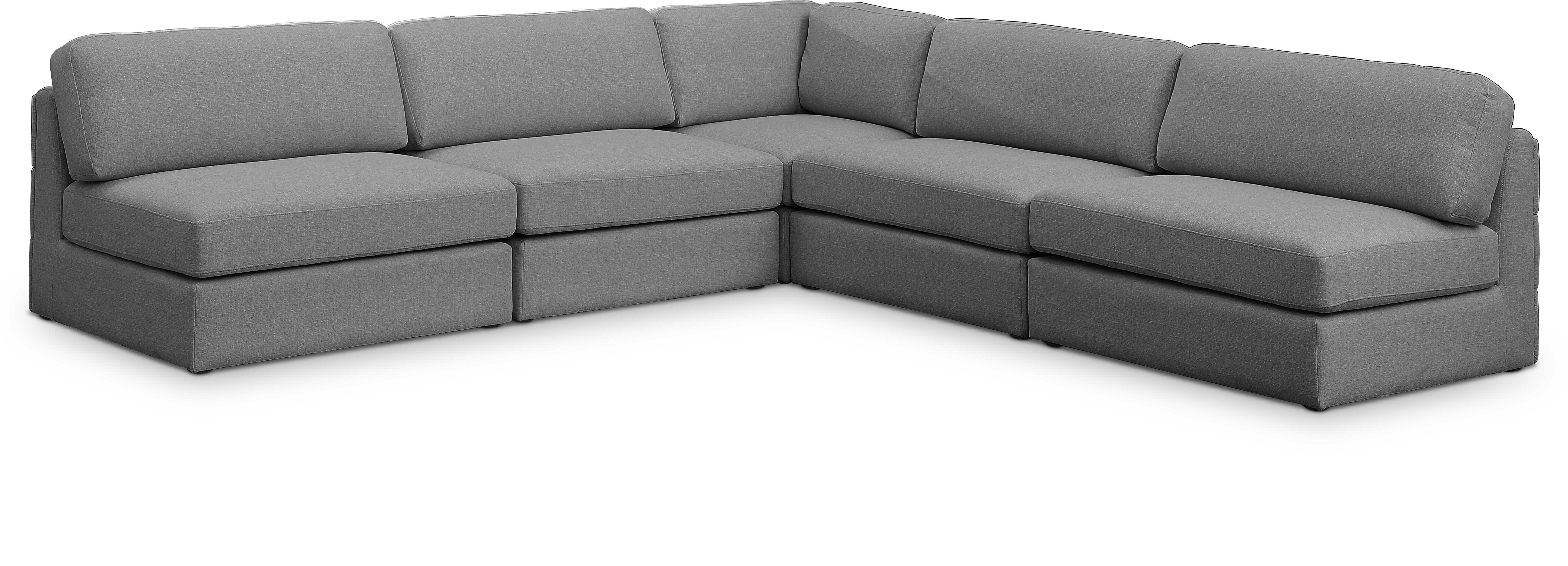 Beckham Durable Linen Textured Fabric Modular Sectional Sofa - Modern L-Shaped Couch for Living Room, Family Room & Home Theater Comfortable Seating