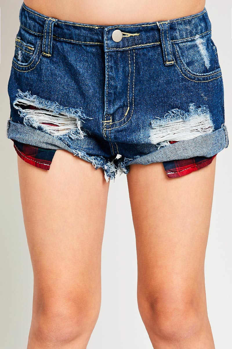 Khloe Distressed Denim Shorts for Women - High Waisted Ripped Denim Shorts | Trendy Summer Fashion for Casual Outfits & Beach Wear