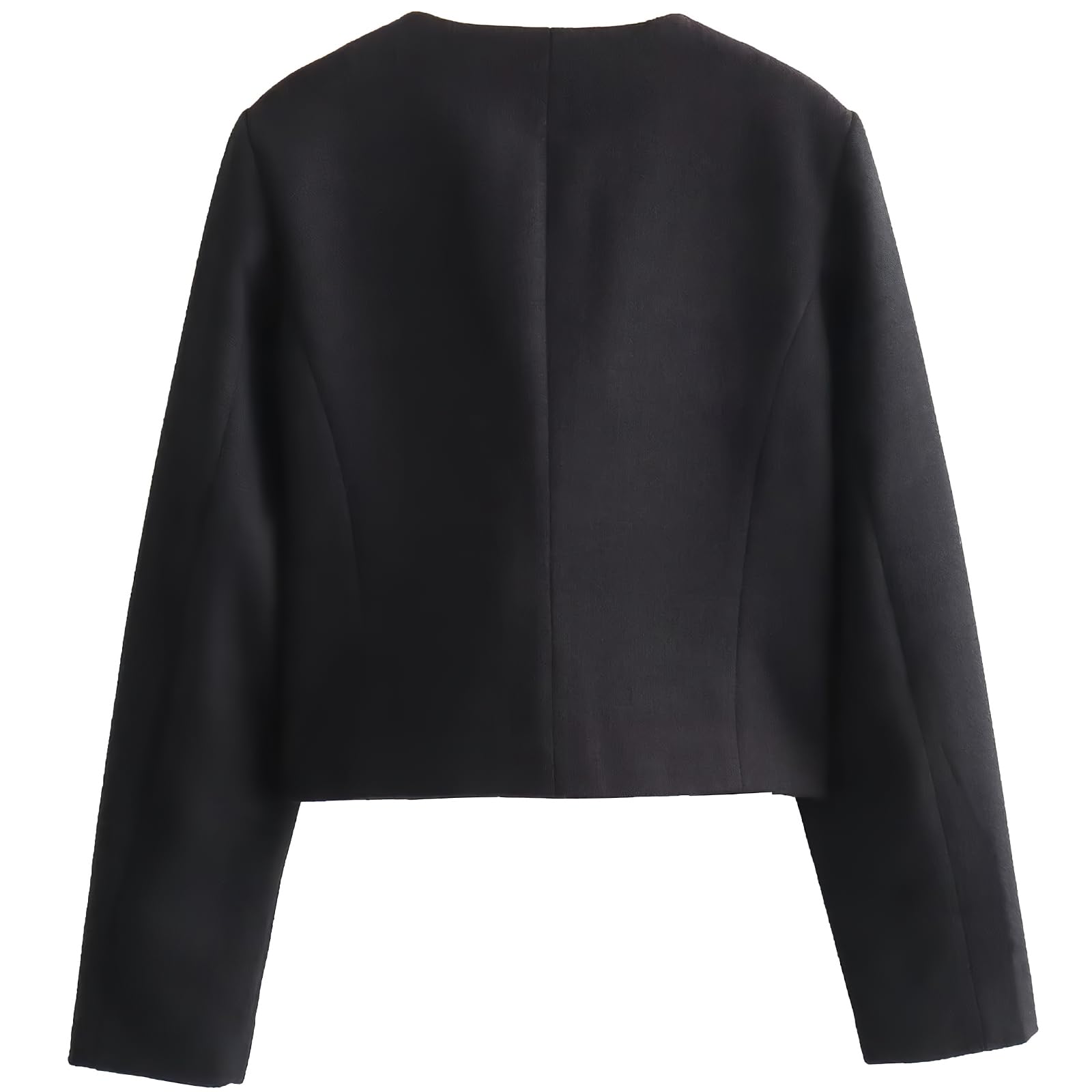 Ebossy Women's Petite Blazer Jacket - Slim Fit Button Down Long Sleeve Crop Top with Flap Pocket | Office Wear, Business Casual, Date Night Outfits