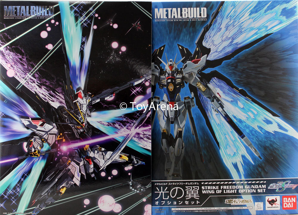 Bandai Metal Build Gundam Seed Destiny Strike Freedom Gundam with Wings of Light Option Set - Perfect for Collectors & Anime Fans Display