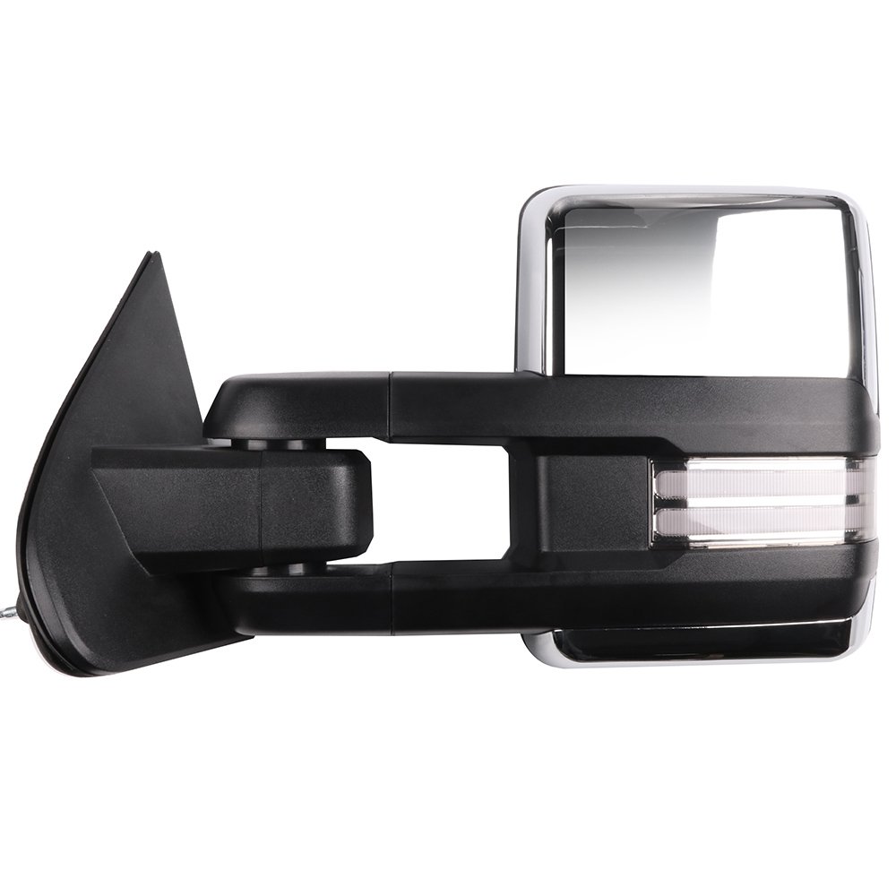CCiyu Power Heated Towing Mirrors with Turn Signal Lights - Compatible with 2014-2018 Chevy Silverado 2500/3500 & 2015-2018 GMC Sierra 2500/3500 - Perfect for Enhanced Visibility and Safe Towing