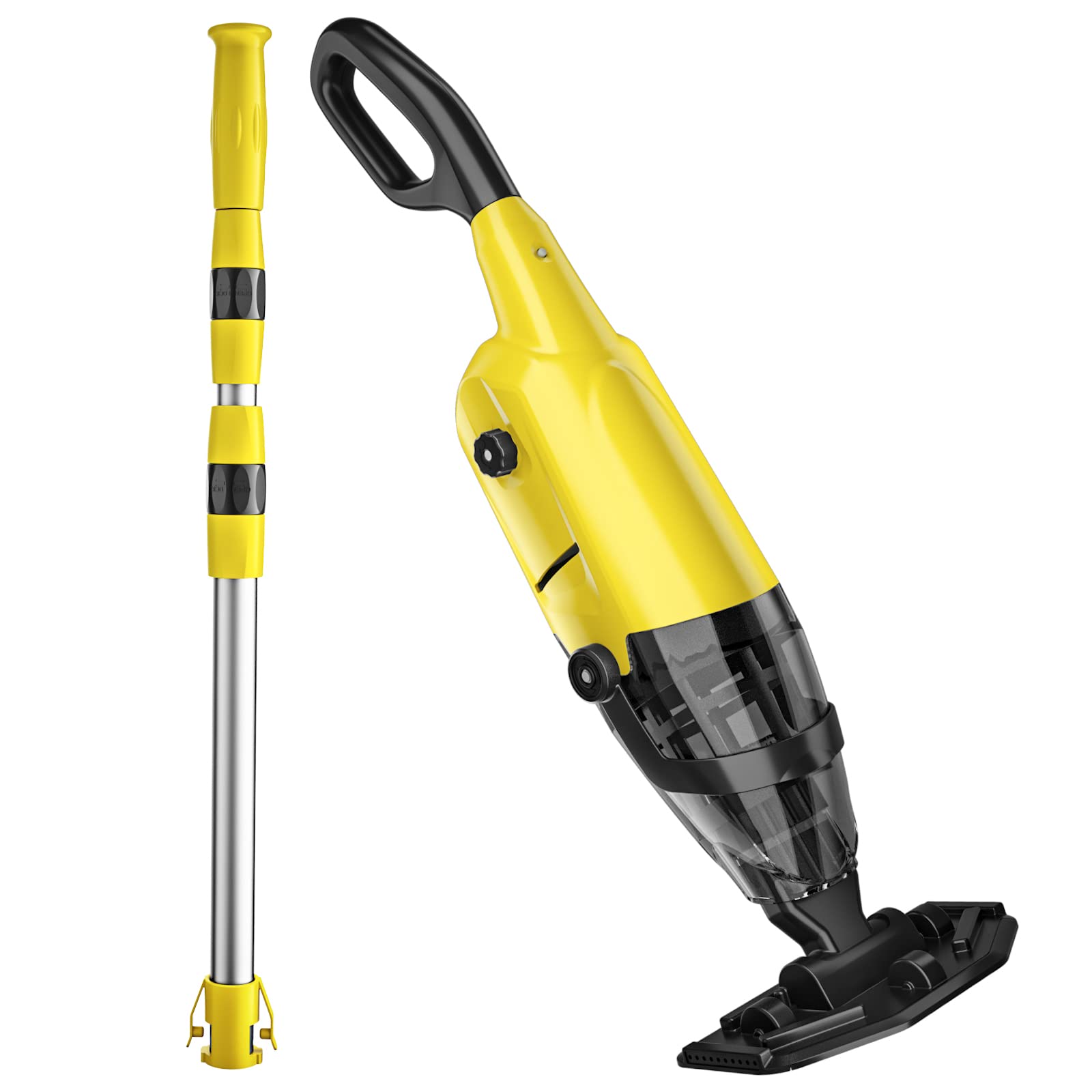Rechargeable Cordless Electric Handheld Pool Vacuum Cleaner for Above Ground Pools, Hot Tubs & Small Swimming Pools - Lemon Yellow | Portable Spa & Bathtub Cleaner for Quick Debris Removal