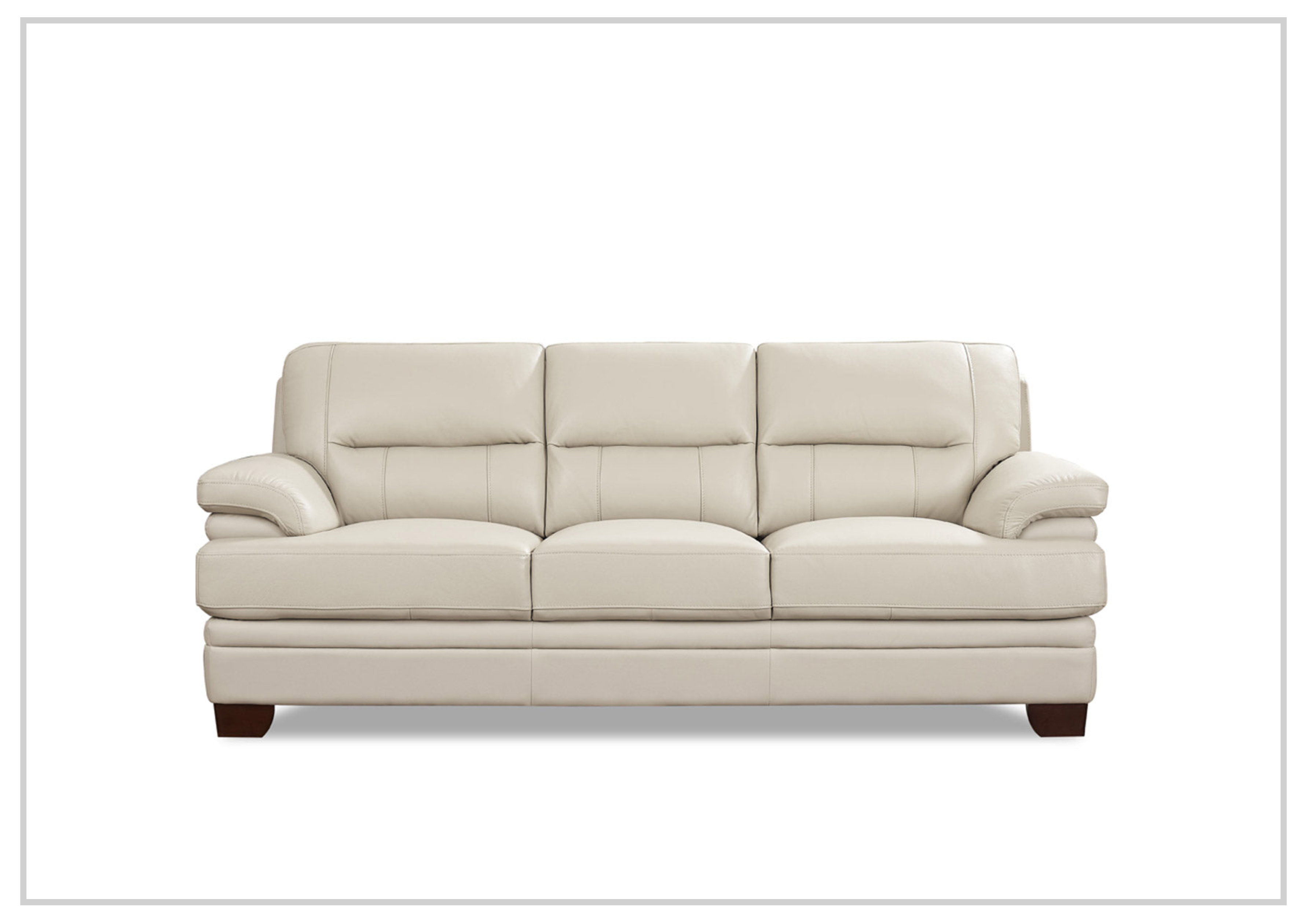 Hydeline Luxor Premium Leather 3-Seater Sofa with Cushion Arms - Modern Living Room Furniture for Home, Office & Lounge Comfort