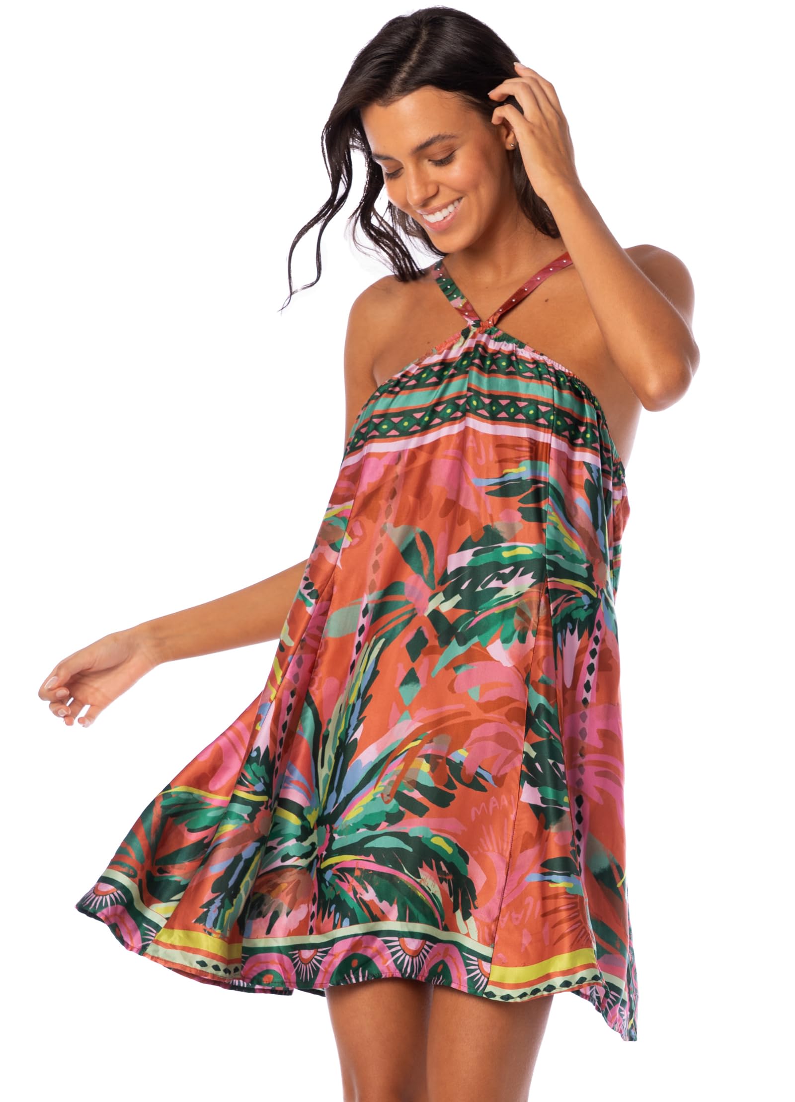 Maaji Women's Short Sleeve Summer Dress - Flowy Casual Sundress for Beach, Vacation & Everyday Wear