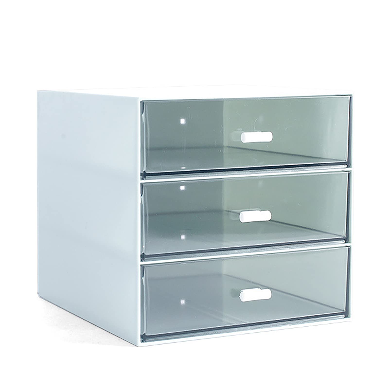 58win 3-Tier Plastic Desk Organizer with Multiple Grids & Drawers - Green Storage Box for Office, Home, and School Supplies Organization
