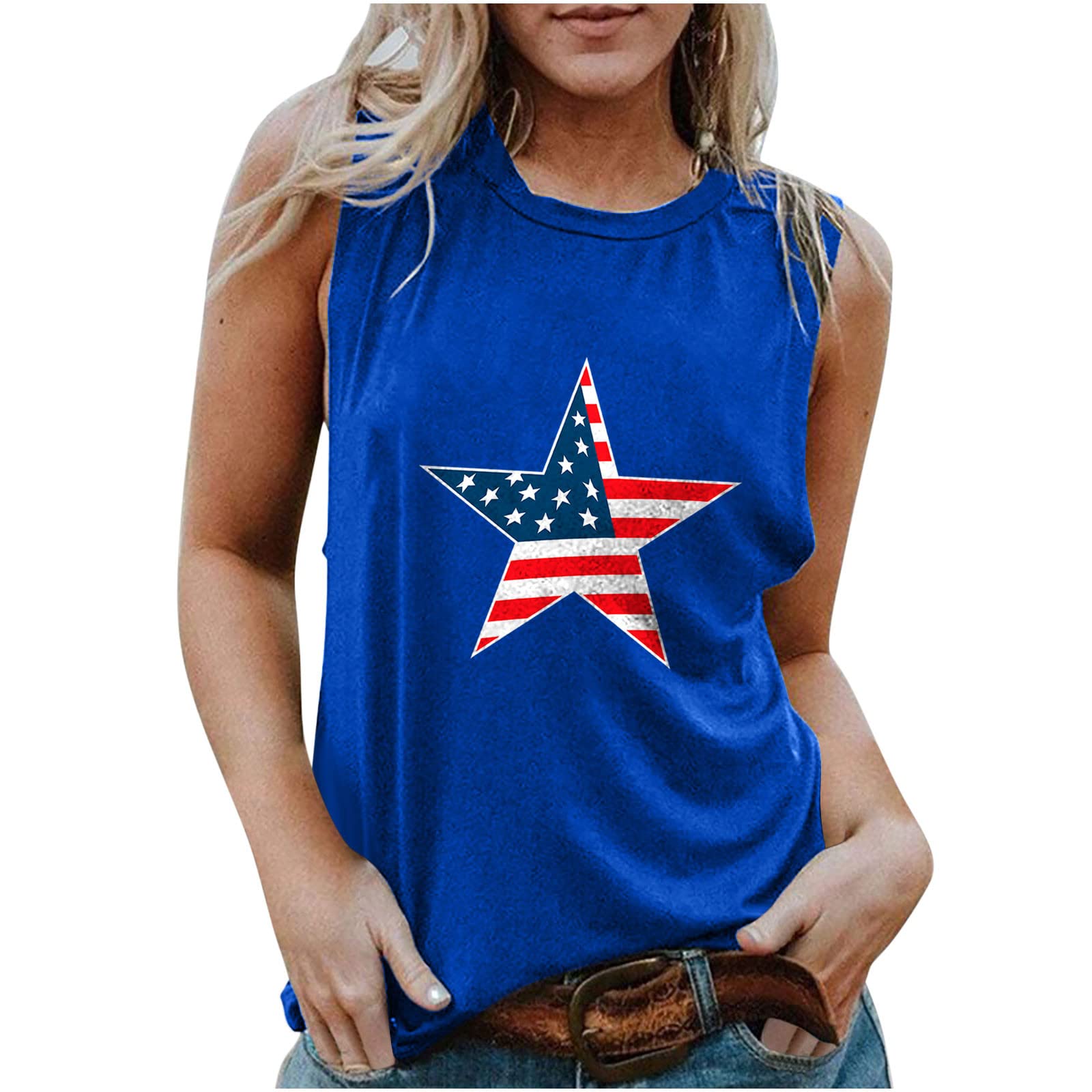 YZHM Women's Workout Tank Tops - Sleeveless Summer Blouse for Beach & Gym