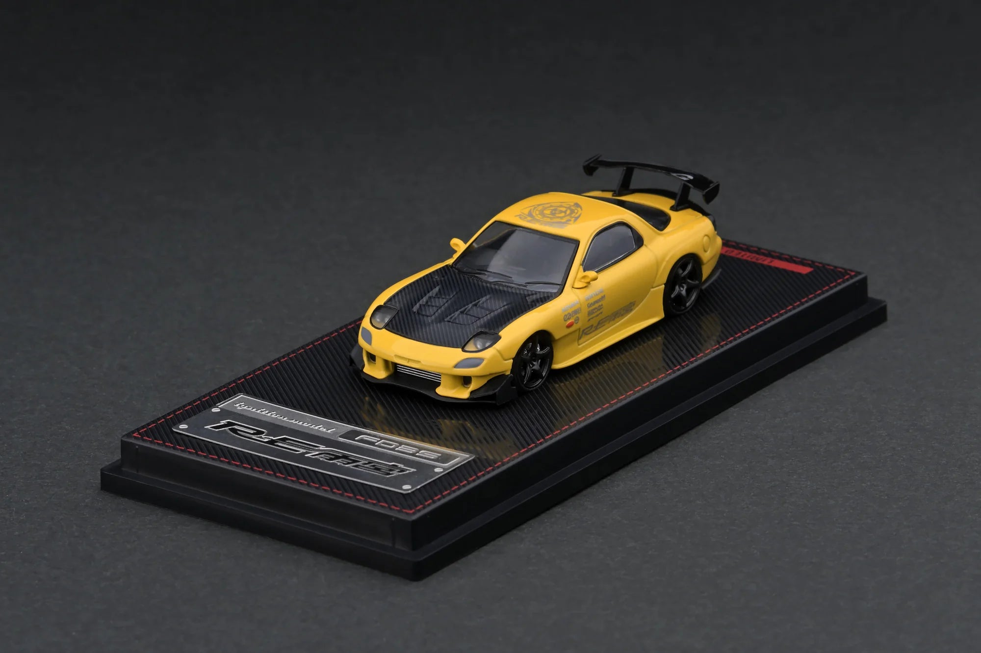 1:64 Scale Mazda RX-7 FD3S RE Amemiya Yellow Diecast Model Car - Collectible Toy for Racing Enthusiasts & Display for Home/Office Decor