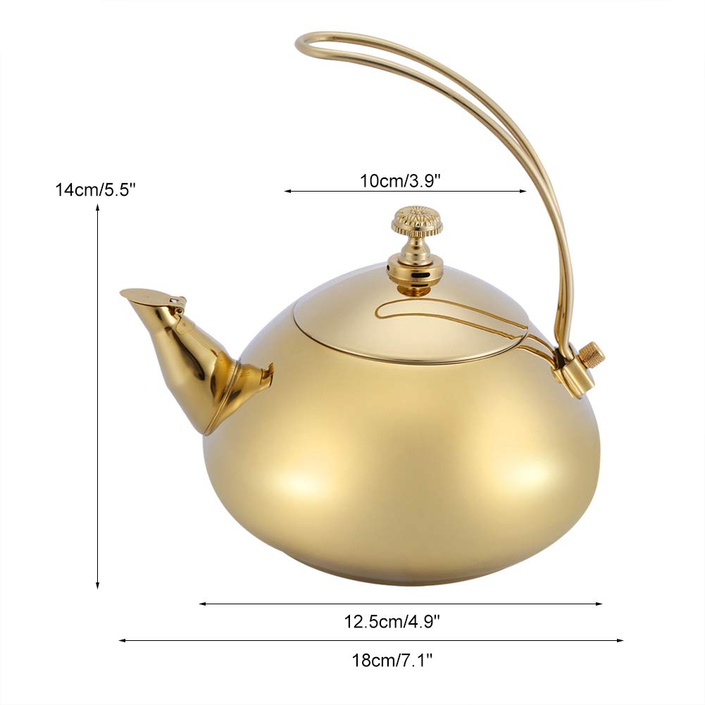 1.5L Stainless Steel Classic Teapot - Fast Heating Electric Kettle for Tea & Coffee - Gold Finish - Perfect for Home, Office & Kitchen Use