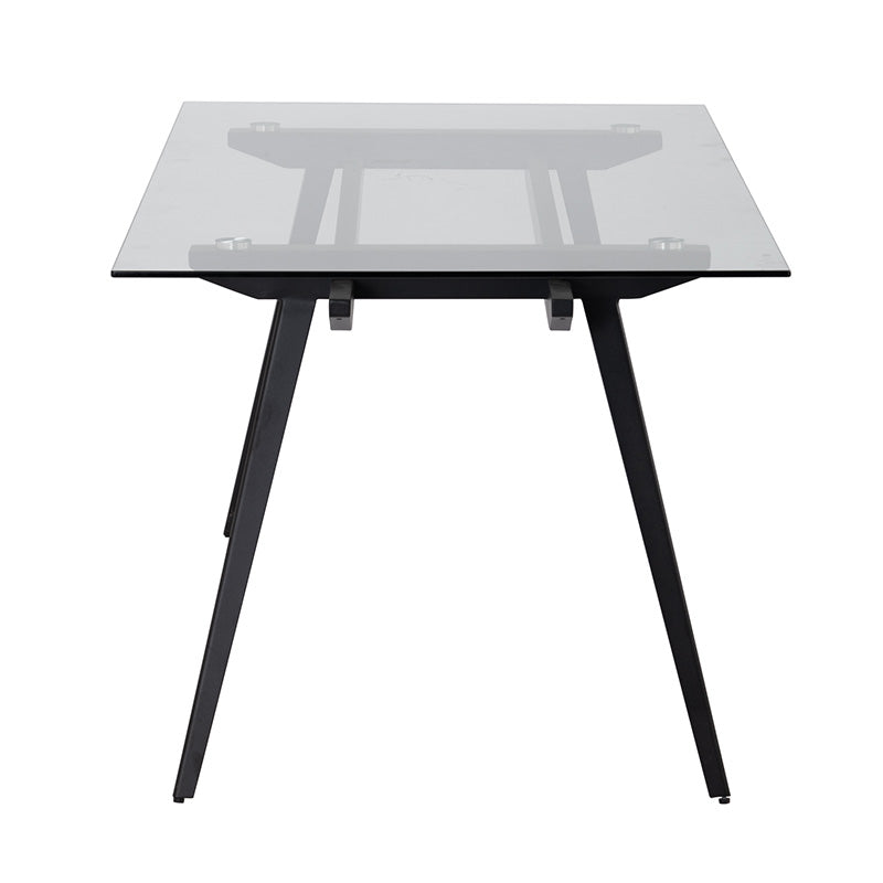 Modern ARCHIE Glass Dining Table 180cm - 70.8 Inch Round Tempered Glass Top with Chrome Base - Perfect for Small Space Dining Rooms, Kitchens & Apartments