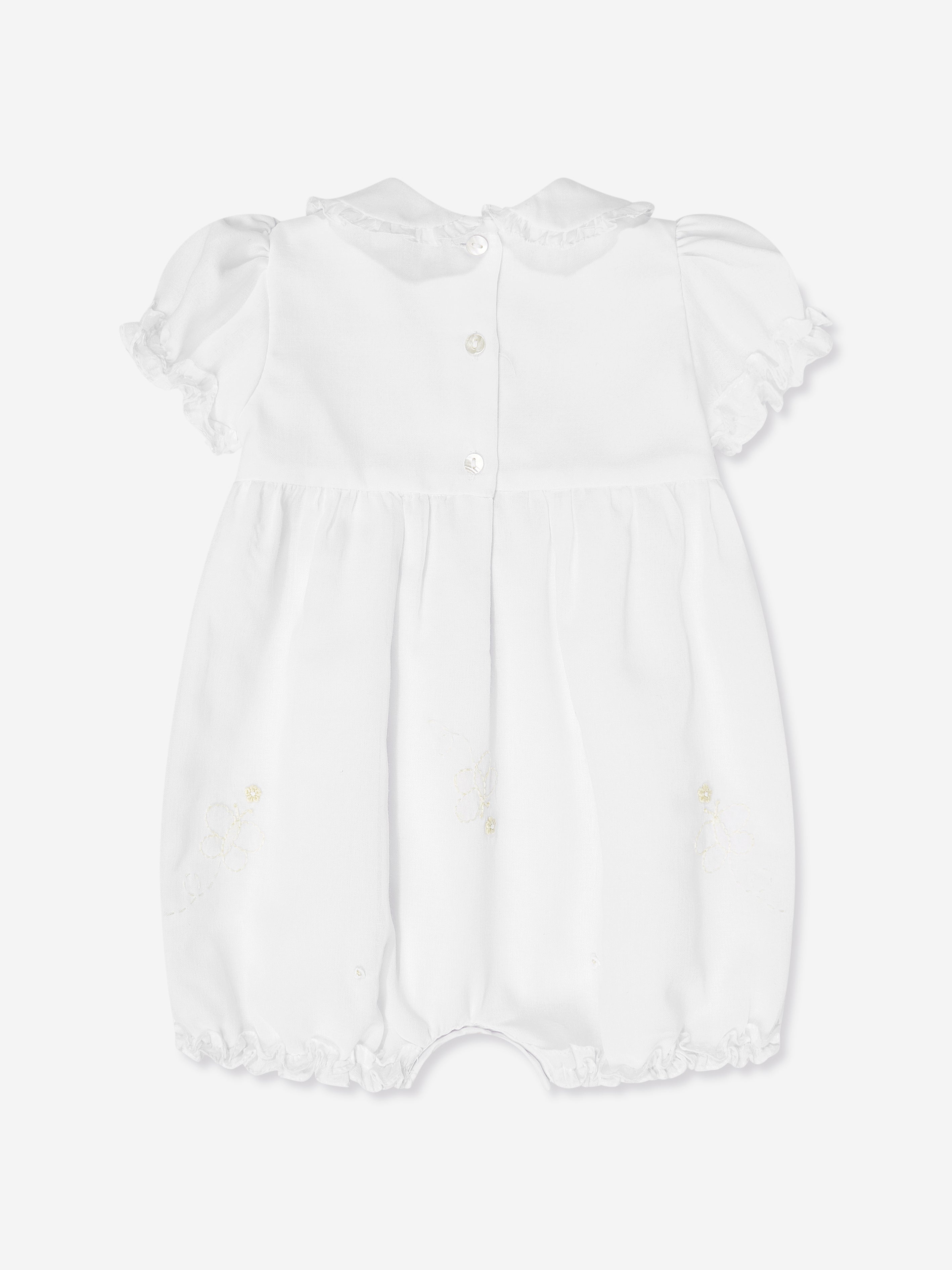 Adorable White Baby Girls Bubble Romper & Hat Set - Perfect for Photoshoots, Parties & Summer Outfits