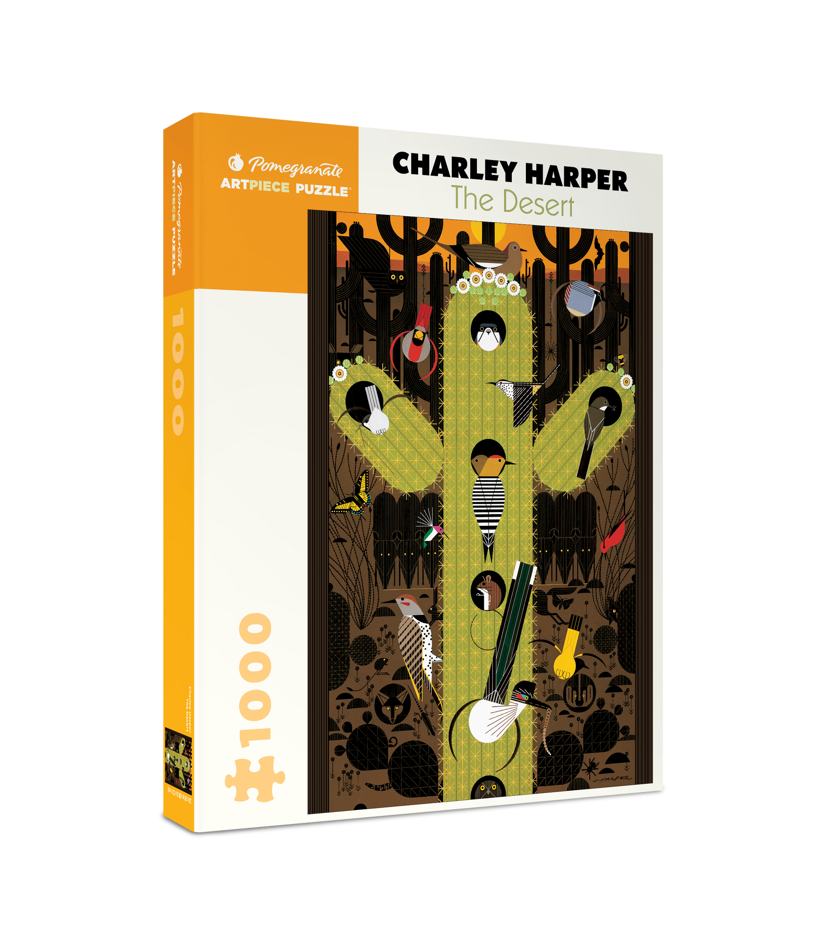 Charlie Harper The Desert 1000-Piece Jigsaw Puzzle by Pomegranate - Nature Art Puzzle for Adults, Family Game Night, Home Decor & Relaxation