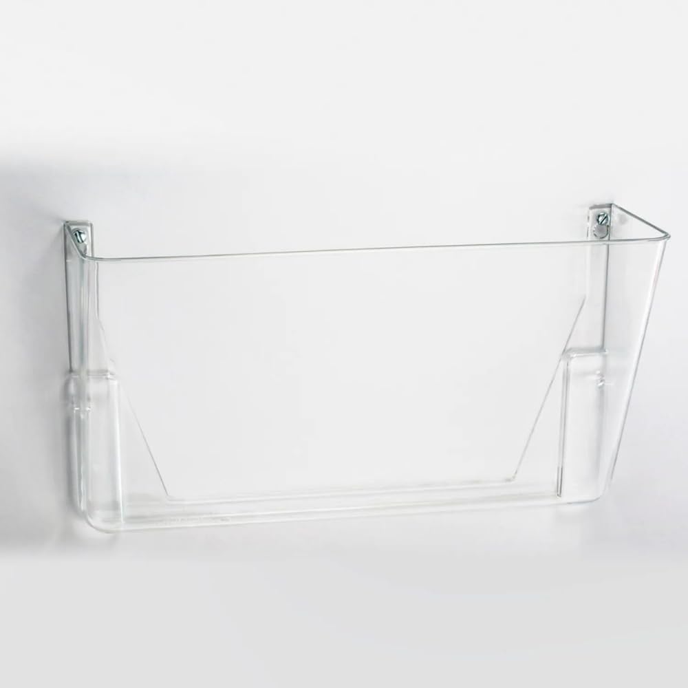 1InTheOffice Clear Plastic Wall File Holder - Letter Size, Expandable Single Pocket for Documents - Perfect for Home Office, Classroom & Office Organization