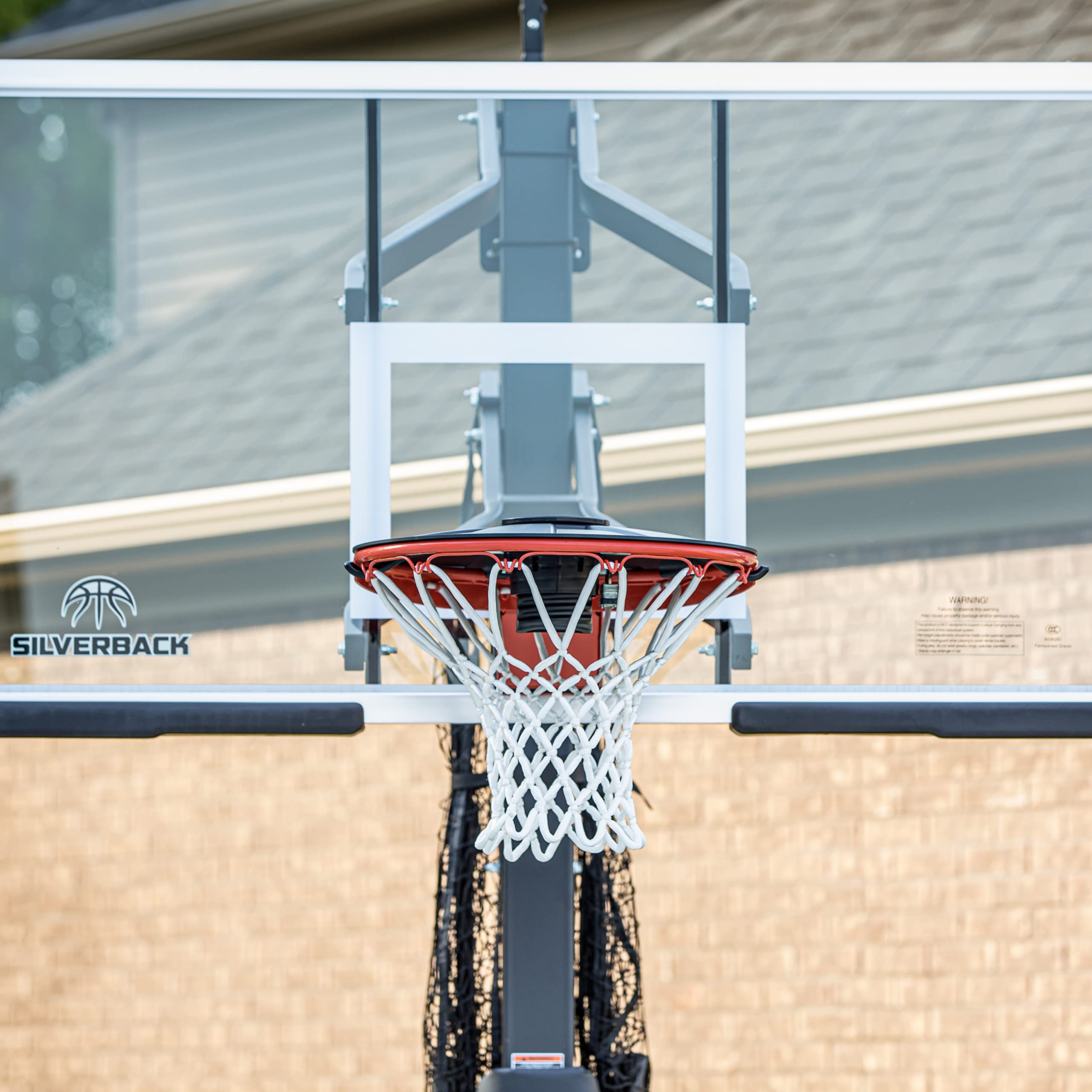 Goalrilla Basketball Hoop Rim Protector with Lock Out System - Durable Black Backboard Guard for Outdoor Courts & Driveway Basketball Goals | Prevents Damage & Theft for Home & School Use