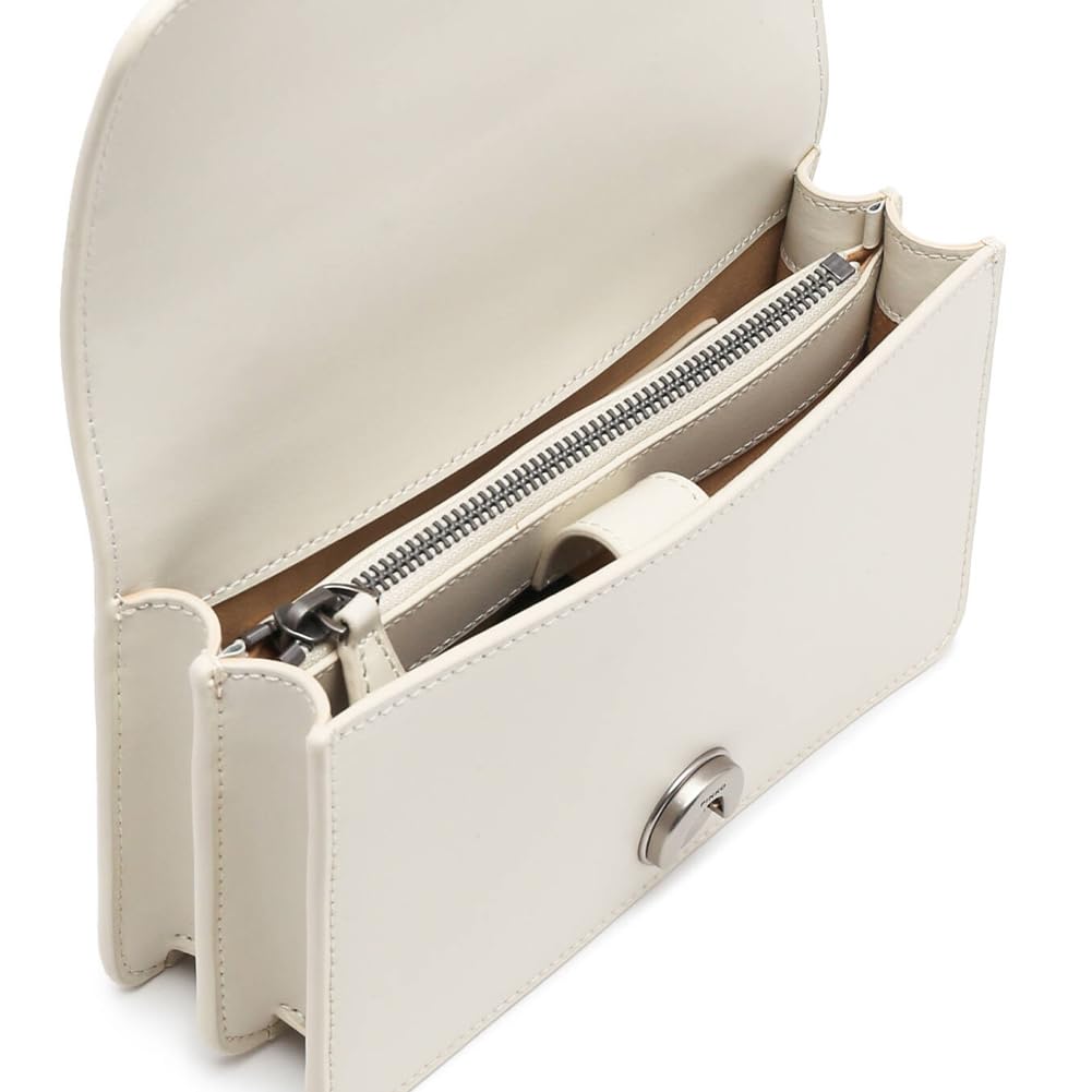 Pinko Mini Love Bag One Simply - Women's Small Crossbody Bag in White & Old Silver | Perfect for Date Night, Parties & Everyday Use