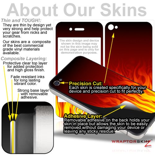 Fire Flower Decal Skin for Kindle 4th Generation (6-inch Display, No Keyboard) - Protective Vinyl Sticker for E-Readers - Perfect for Travel, School & Reading Enthusiasts