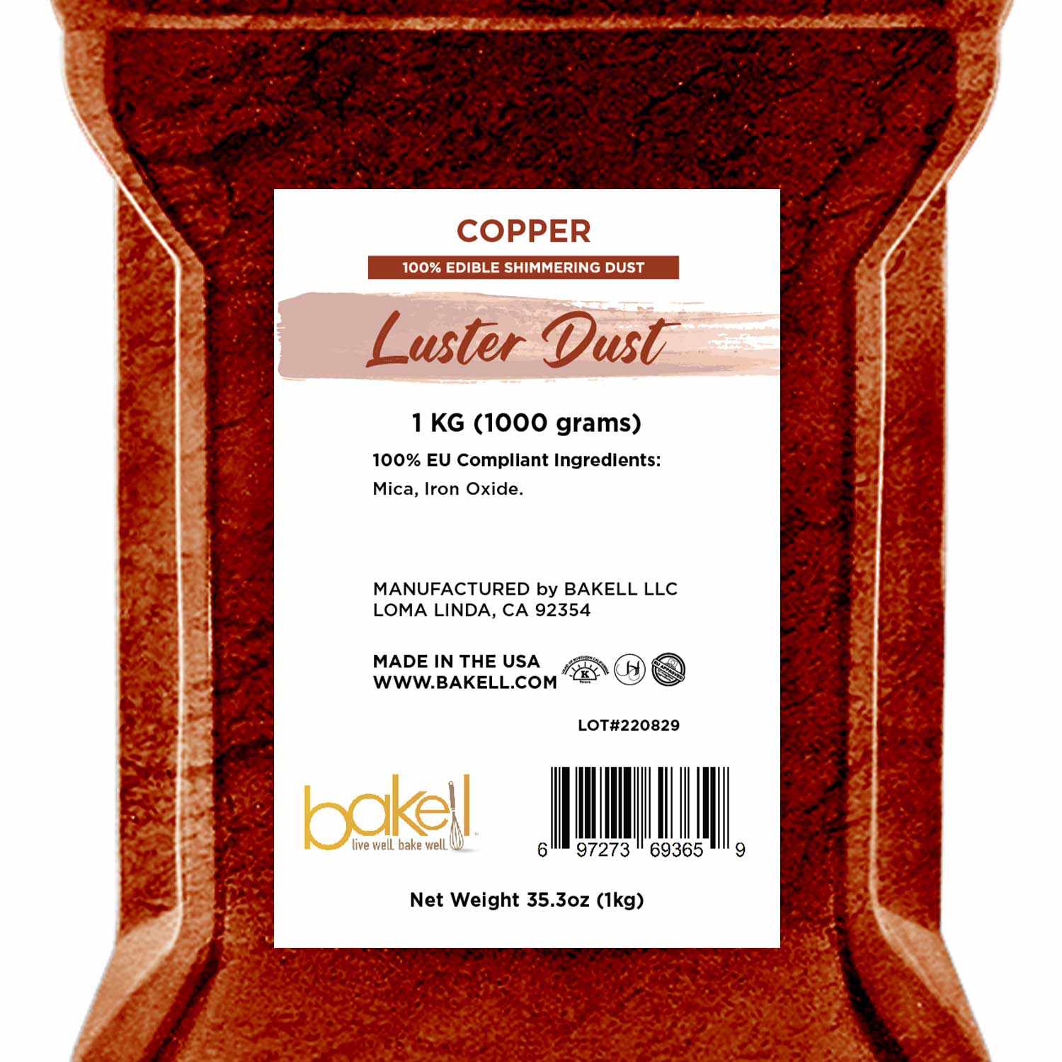Premium Edible Copper Luster Dust for Cake Decorating - Food Grade, EU Compliant, Bulk Size (1lb) - Perfect for Wedding Cakes, Cupcakes, Cookies & Chocolate Decorations