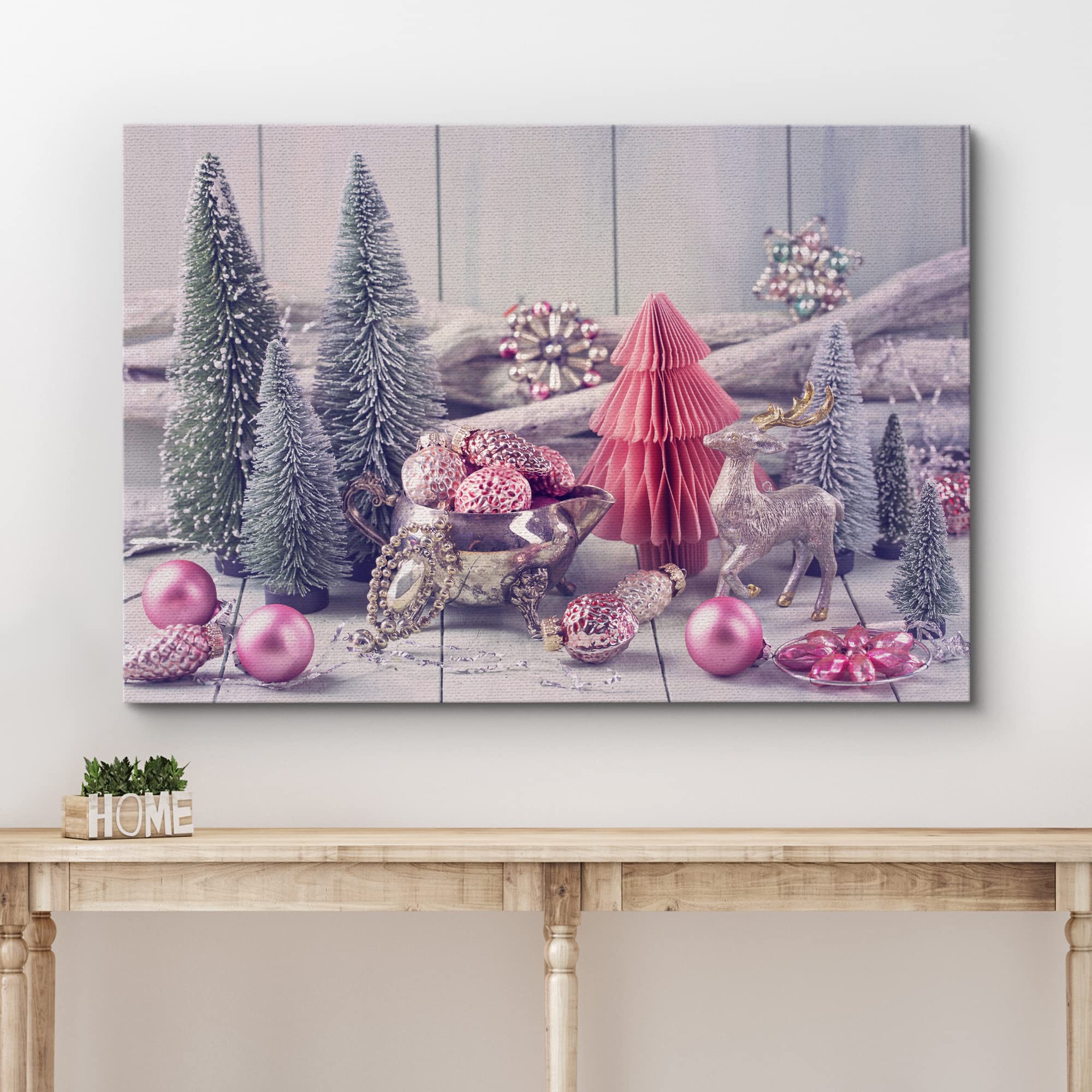 Merry Christmas Canvas Wall Art - 32x48 Inch Framed Holiday Decor for Living Room, Bedroom & Office | Perfect for Seasonal Home Decor & Gift Giving