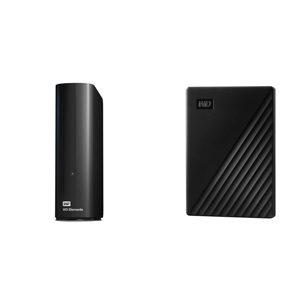 WD 6TB Elements Desktop External Hard Drive HDD - USB 3.0 Plug & Play Storage for PC, Mac, Xbox, PS4 | WD 2TB My Passport Portable External Hard Drive - USB 3.0/2.0 Compatible for Laptop, Gaming, Backup | Perfect for Data Storage, File Backup, Gaming Consoles & Office Use