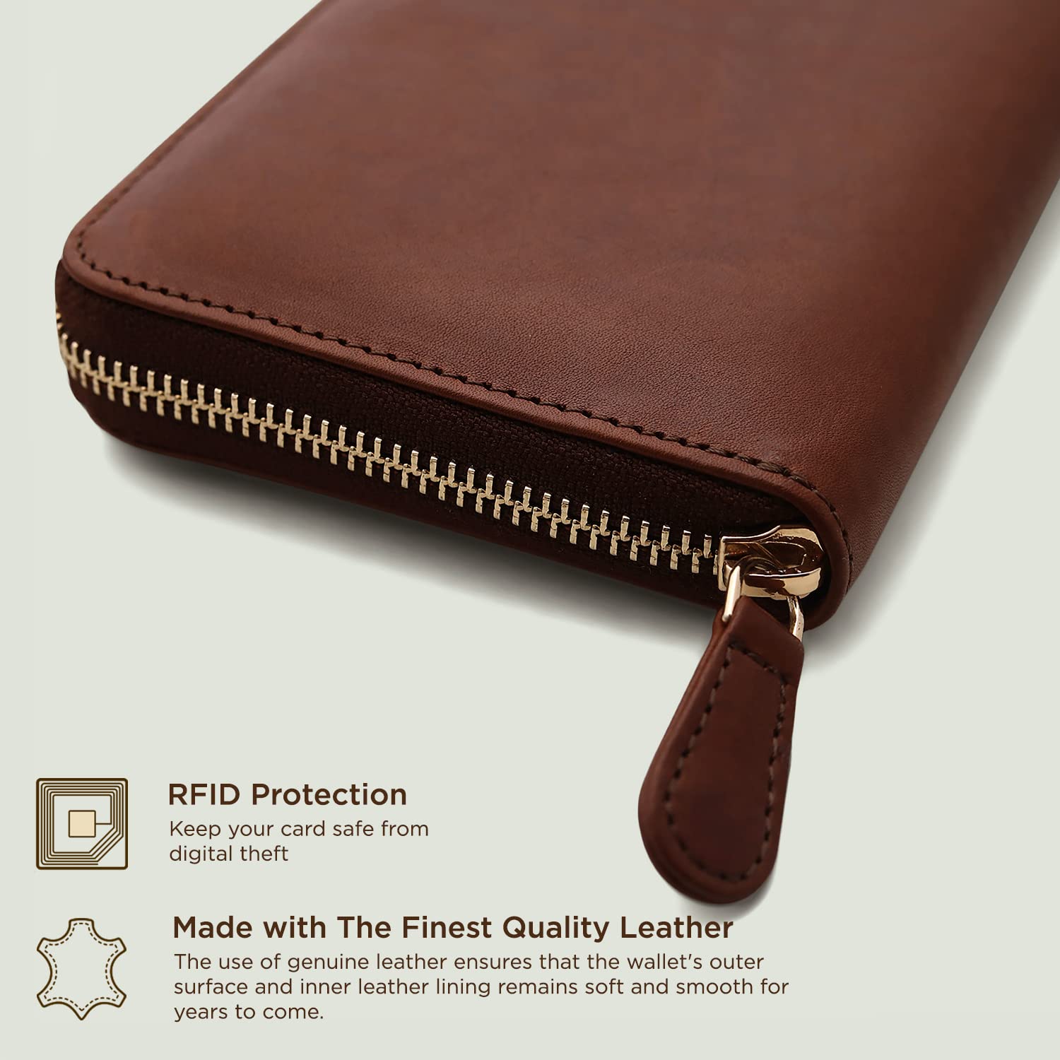 Premium Genuine Leather RFID Blocking Passport Holder for Men & Women - Travel Wallet with Multiple Card Slots & ID Window - Perfect for Airports, Business Trips & International Travel
