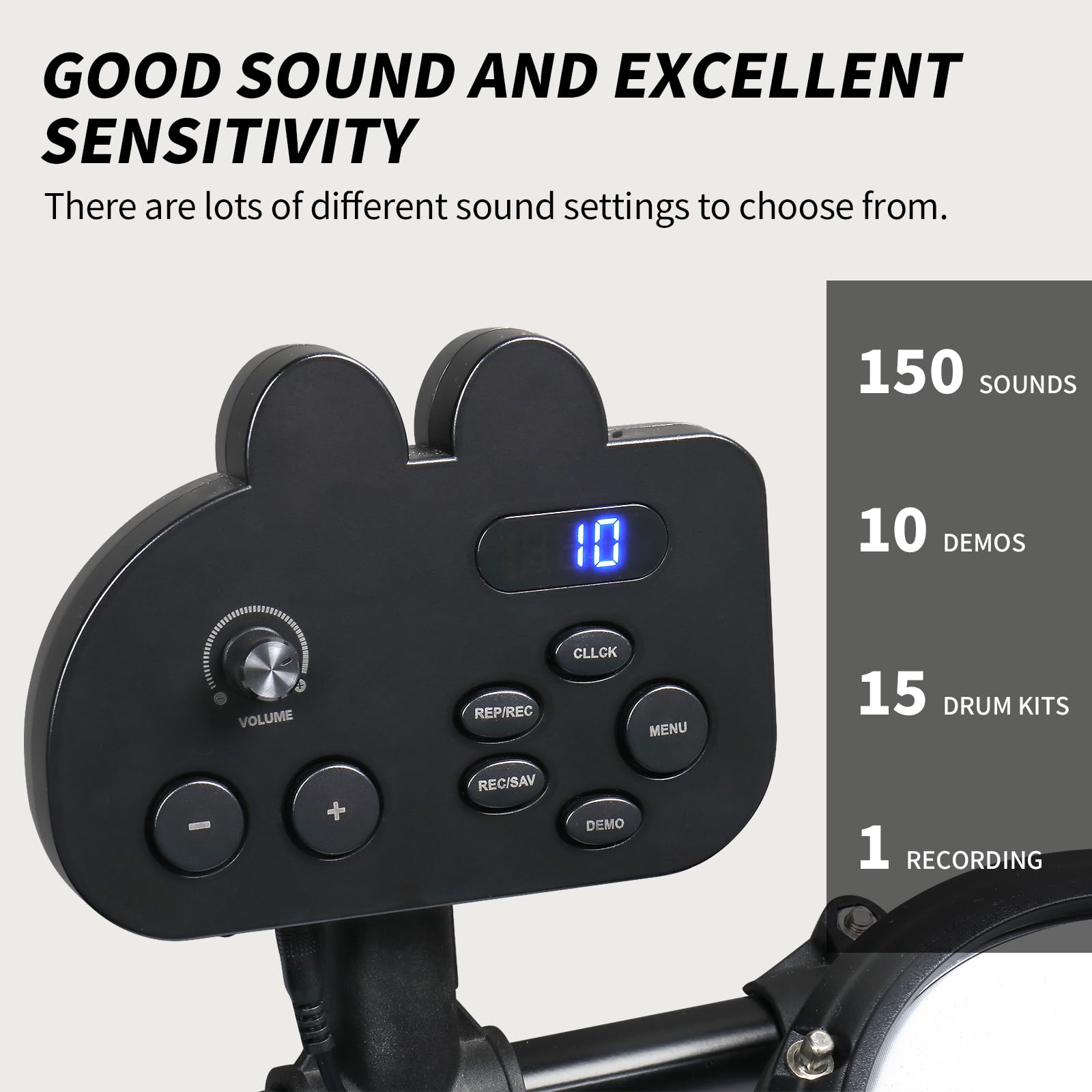 Ktaxon Electric Drum Kit for Beginners - Electronic Drum Set with Quiet Mesh Pads, 150 Sounds & 10 Demo Songs | USB MIDI Connectivity, Recording Function, Adjustable Drum Throne, Includes Headphones & Sticks | Perfect for Home Practice, Studio Recording & Music Learning