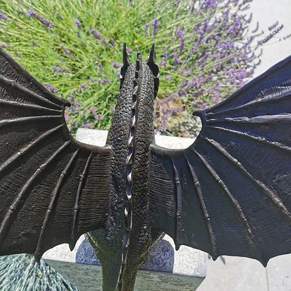 ADSE Garden Dragon Statue Fountain - Handcrafted Resin Water Feature Sculpture for Outdoor & Indoor Decor | Perfect for Patio, Yard, and Zen Garden Landscaping