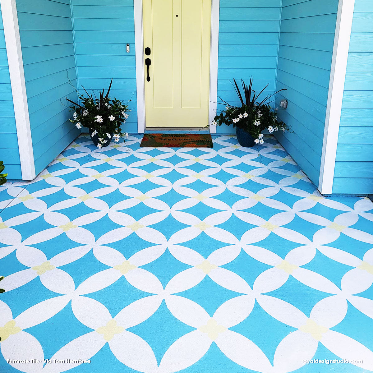 Primrose Tile Stencil - Reusable DIY Wall & Floor Stenciling Kit for Home Decor, Bathroom, Kitchen Backsplash - Floral Pattern Painting Template for Crafts & DIY Projects