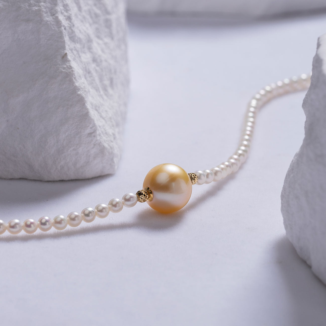 18K Gold South Sea Golden Pearl Necklace KN00125 - Luxury Women's Jewelry Gift for Wedding, Anniversary & Special Occasions
