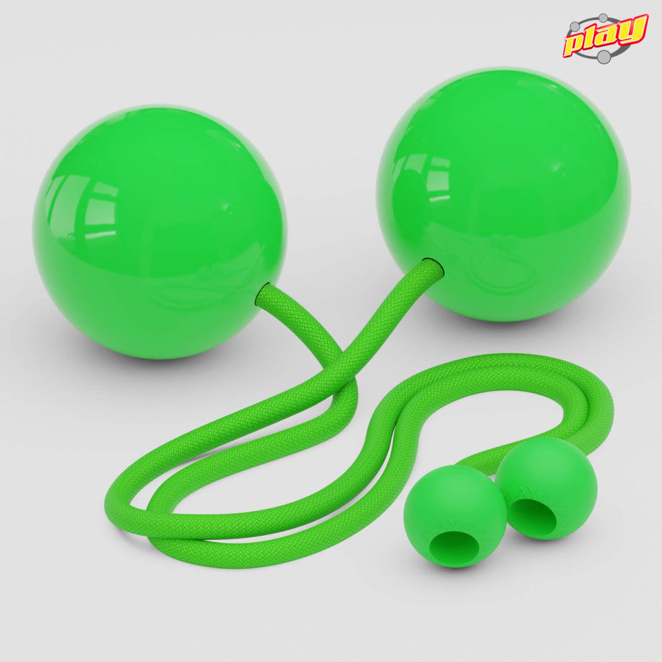 UV Green Contact Poi GIGA 100mm - Glow in the Dark LED Spinning Toys for Fire Performances, Dance Parties & Night Events